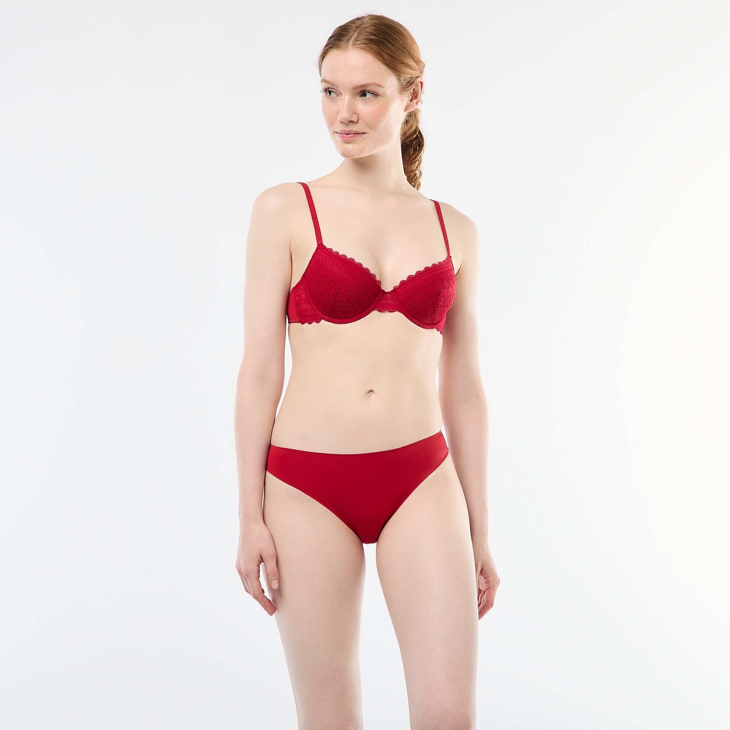 Lace Balconette Bra RED