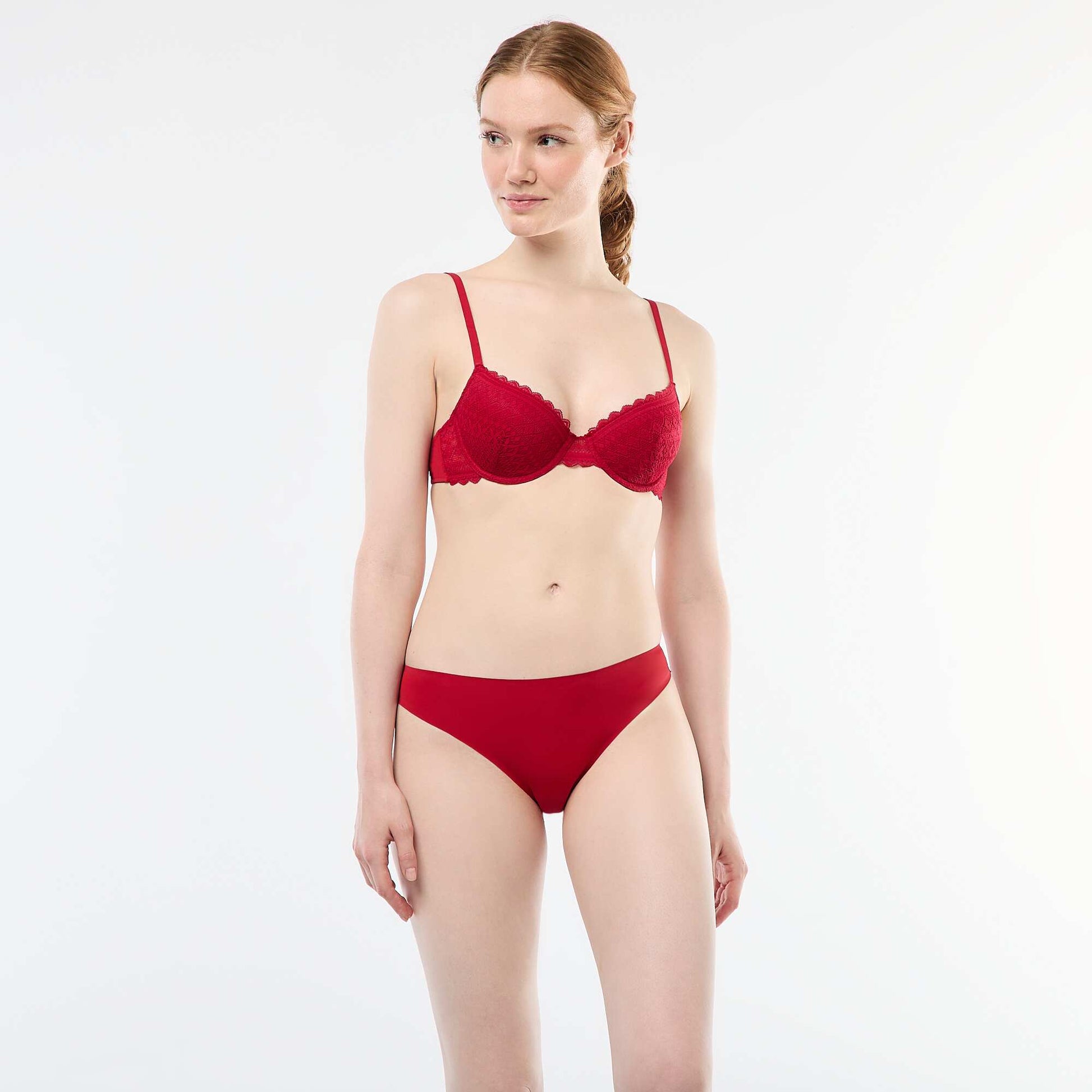 Lace Balconette Bra RED