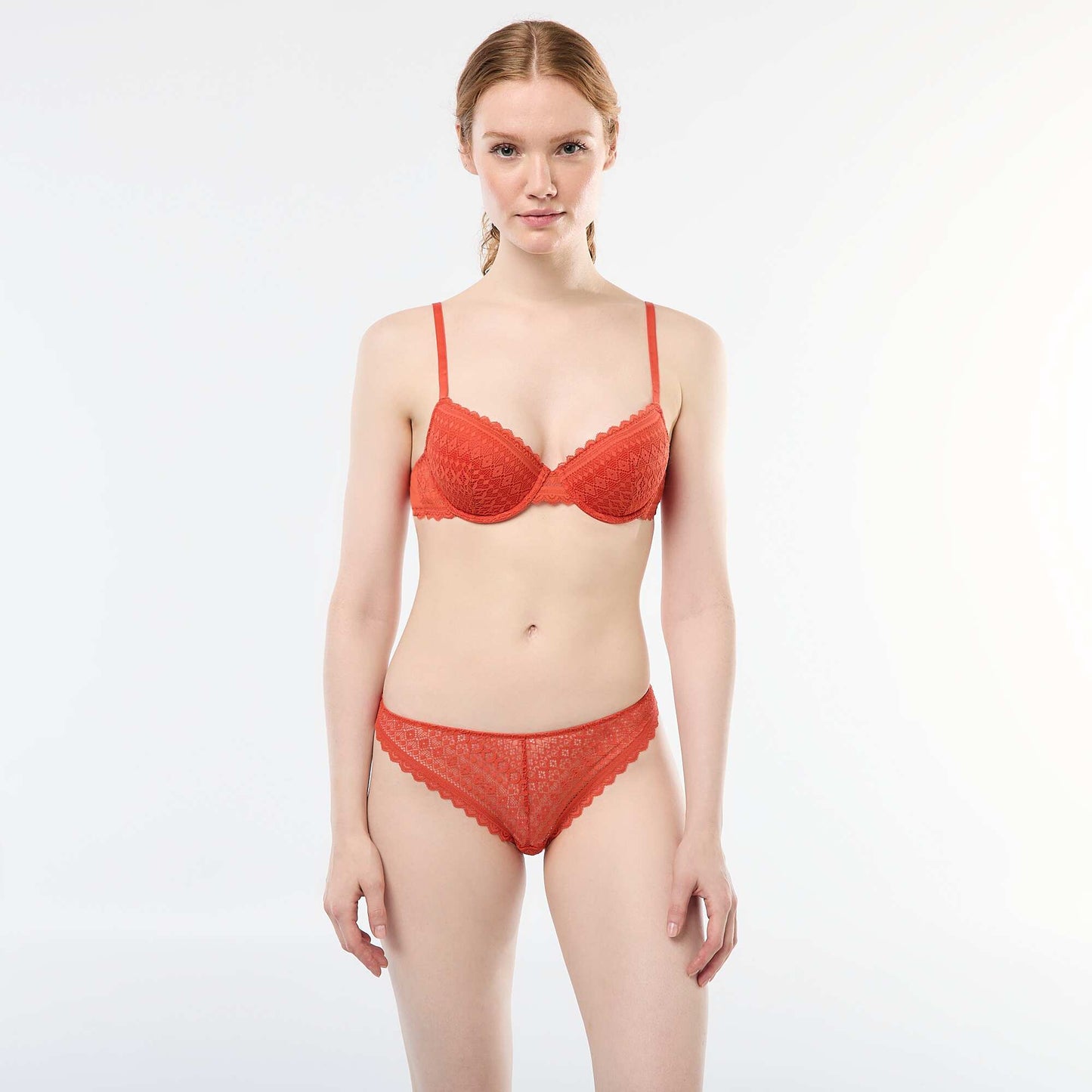 Lace Balconette Bra ORANGE