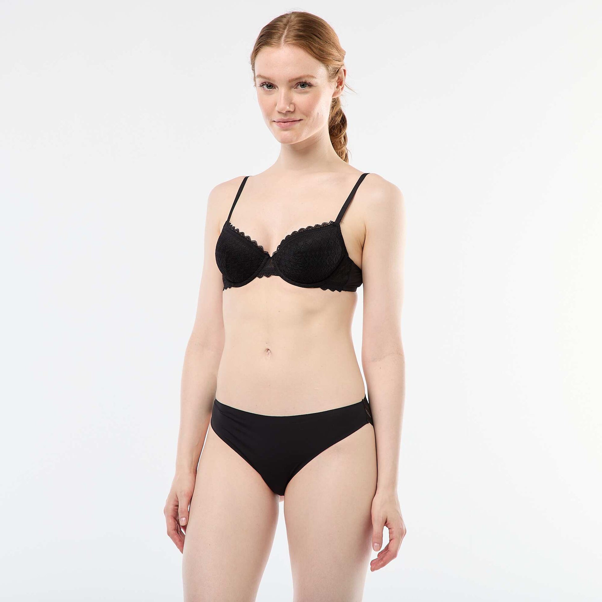 Lace Balconette Bra BLACK
