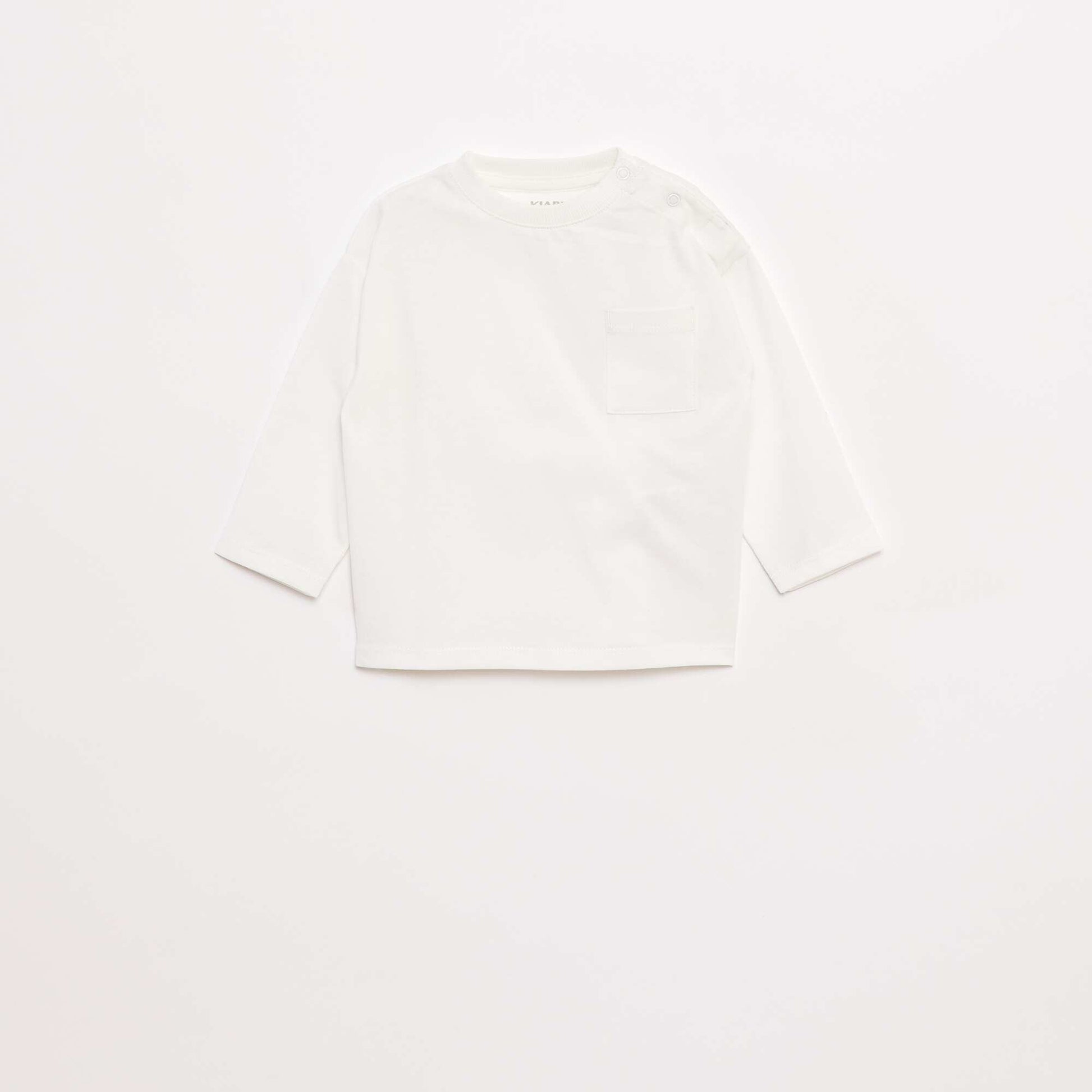 Long-sleeved T-shirt with chest pocket WHITE