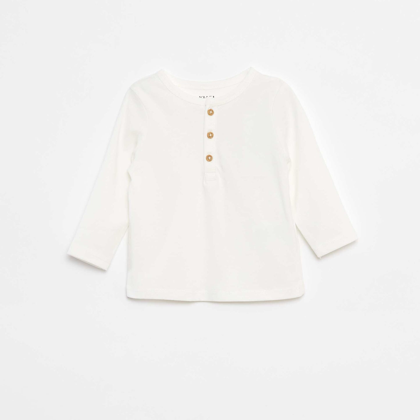 Grandad collar T-shirt WHITE