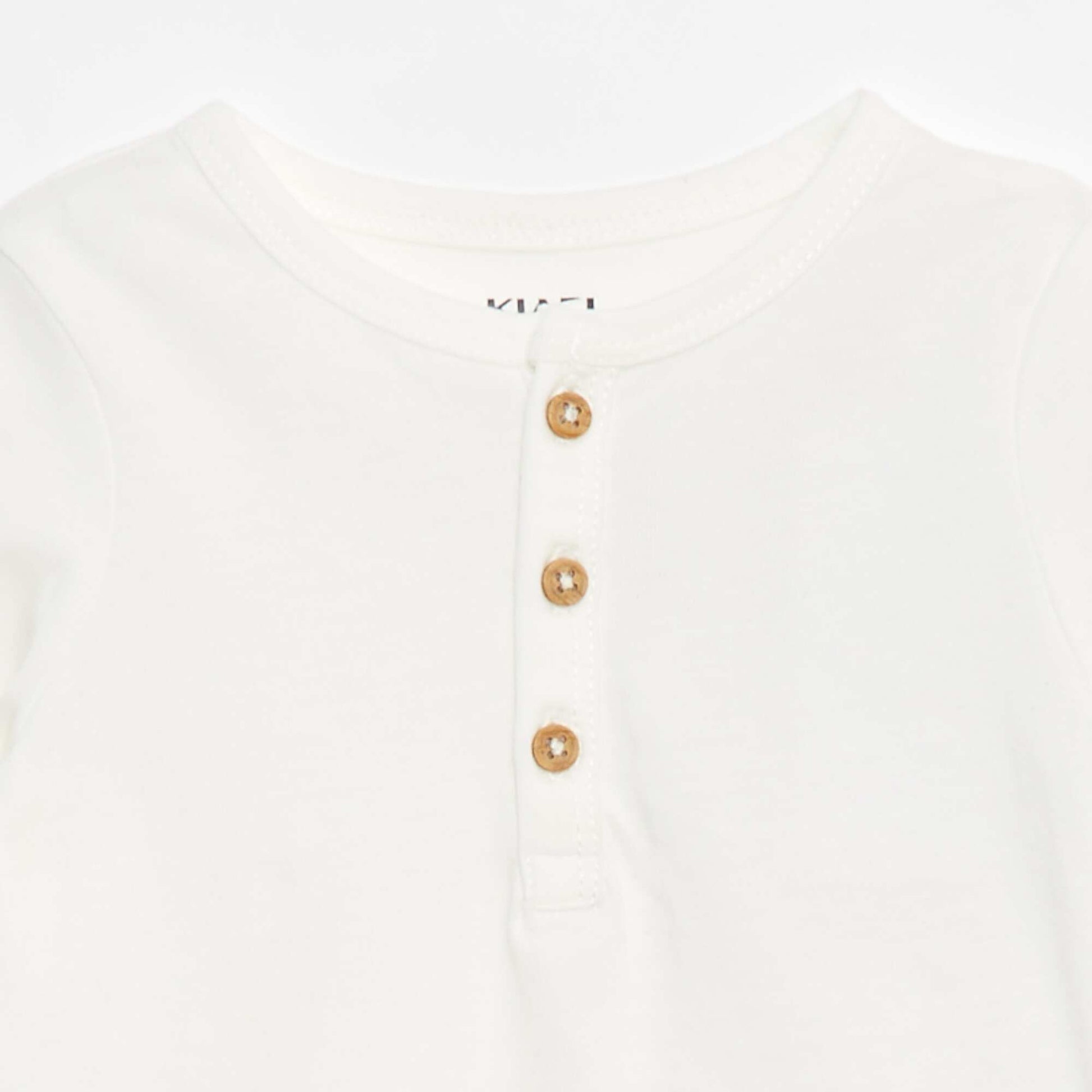 Grandad collar T-shirt WHITE
