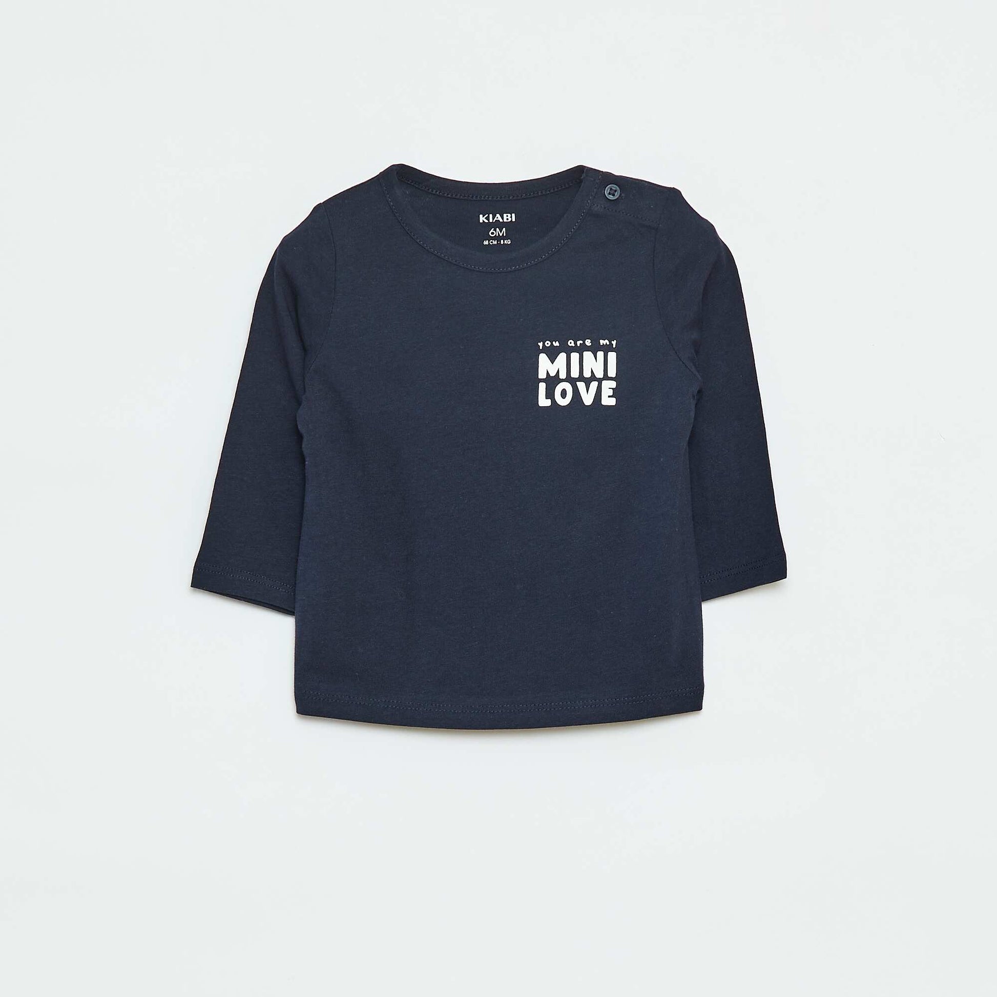 Printed long-sleeved T-shirt BLUE