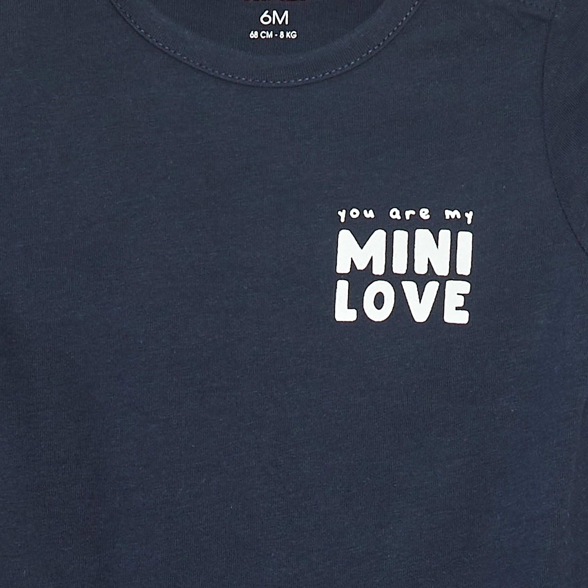 Printed long-sleeved T-shirt BLUE