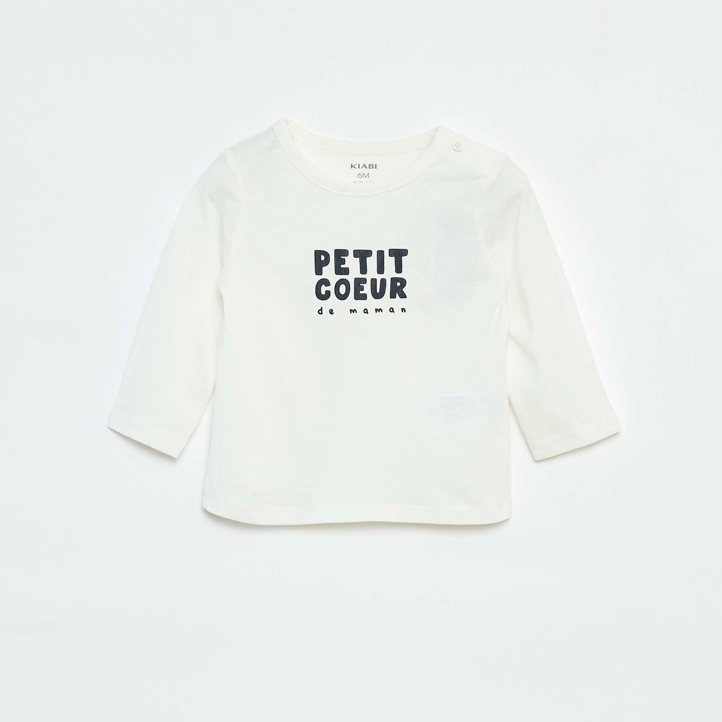 Printed long-sleeved T-shirt WHITE