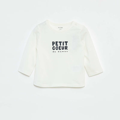 Printed long-sleeved T-shirt WHITE