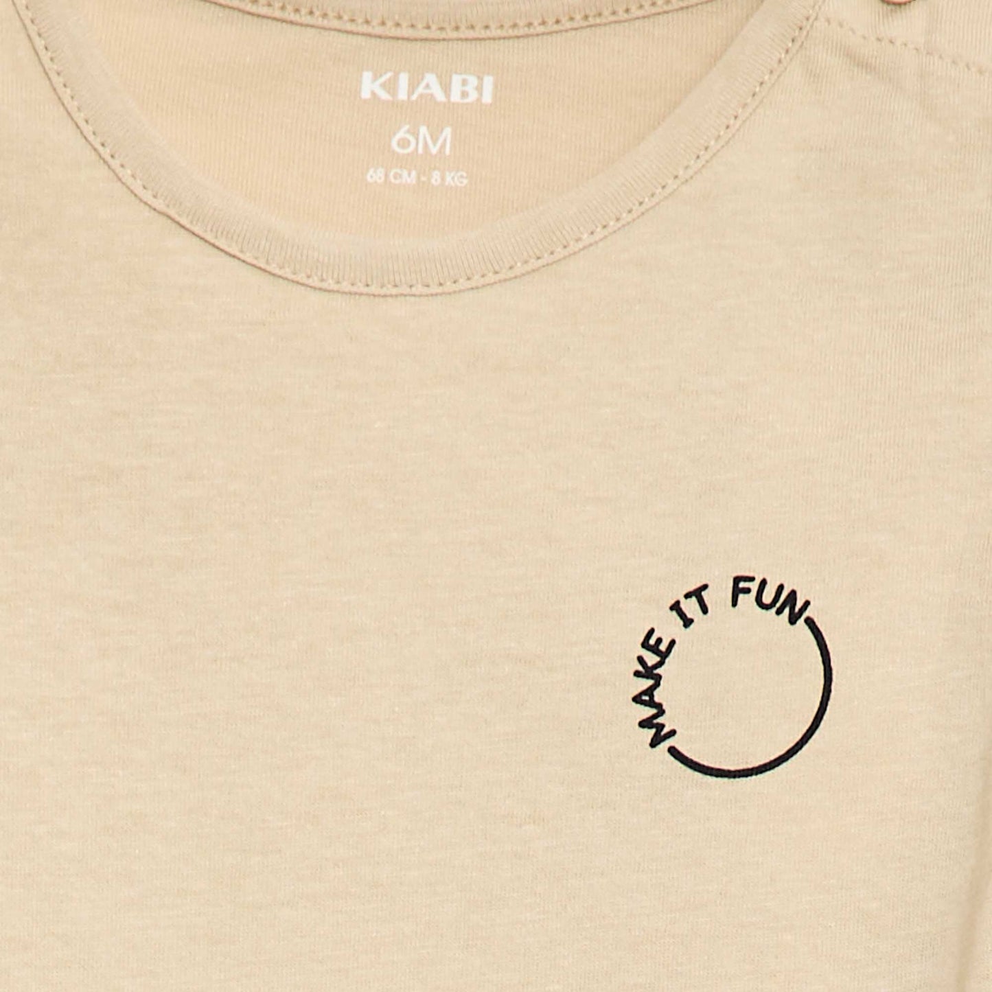 Printed long-sleeved T-shirt BEIGE