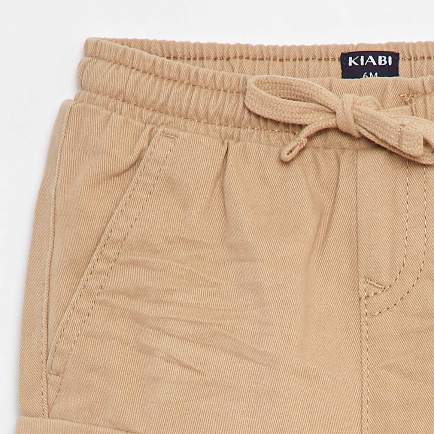 Twill joggers with flap pockets BEIGE