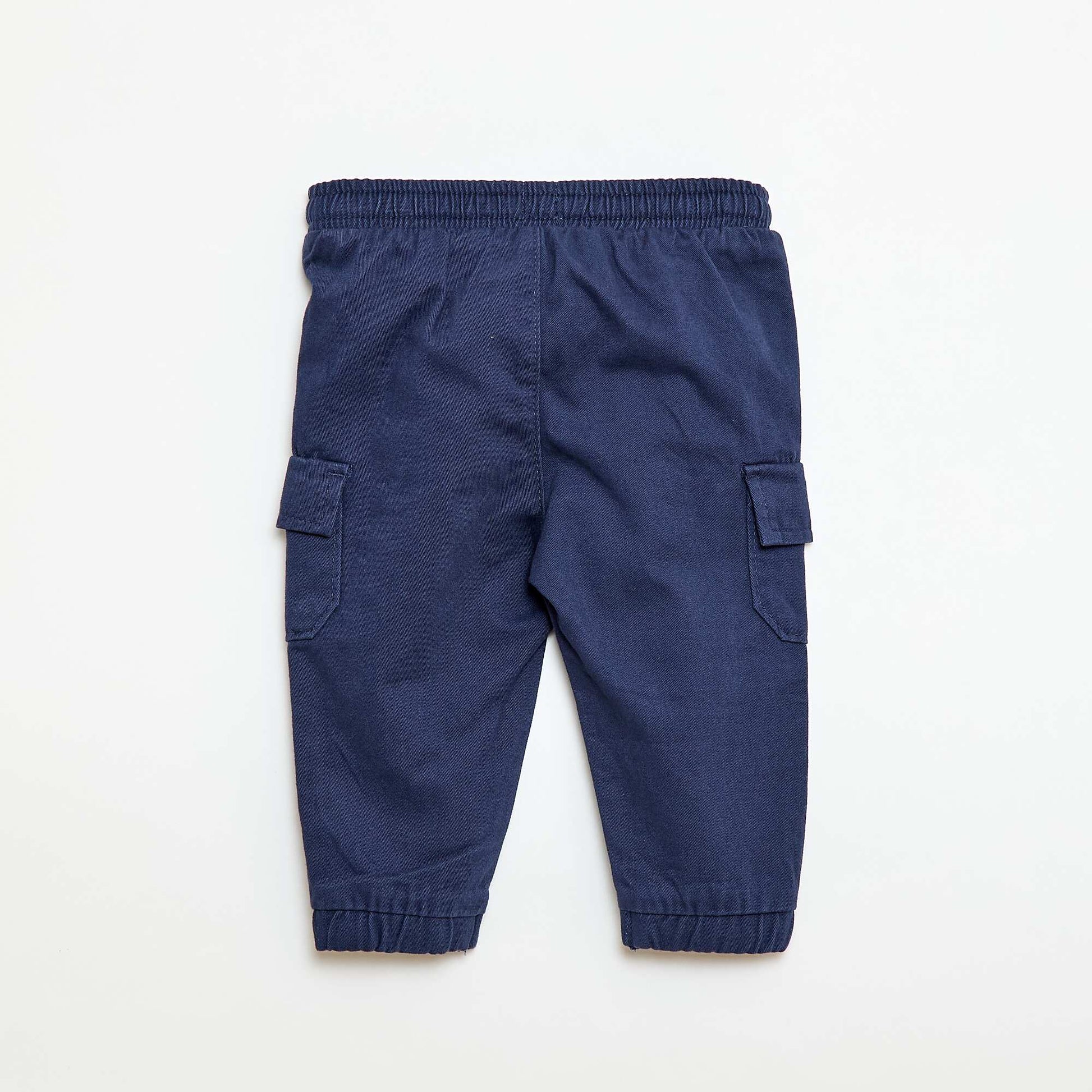Twill joggers with flap pockets BLUE