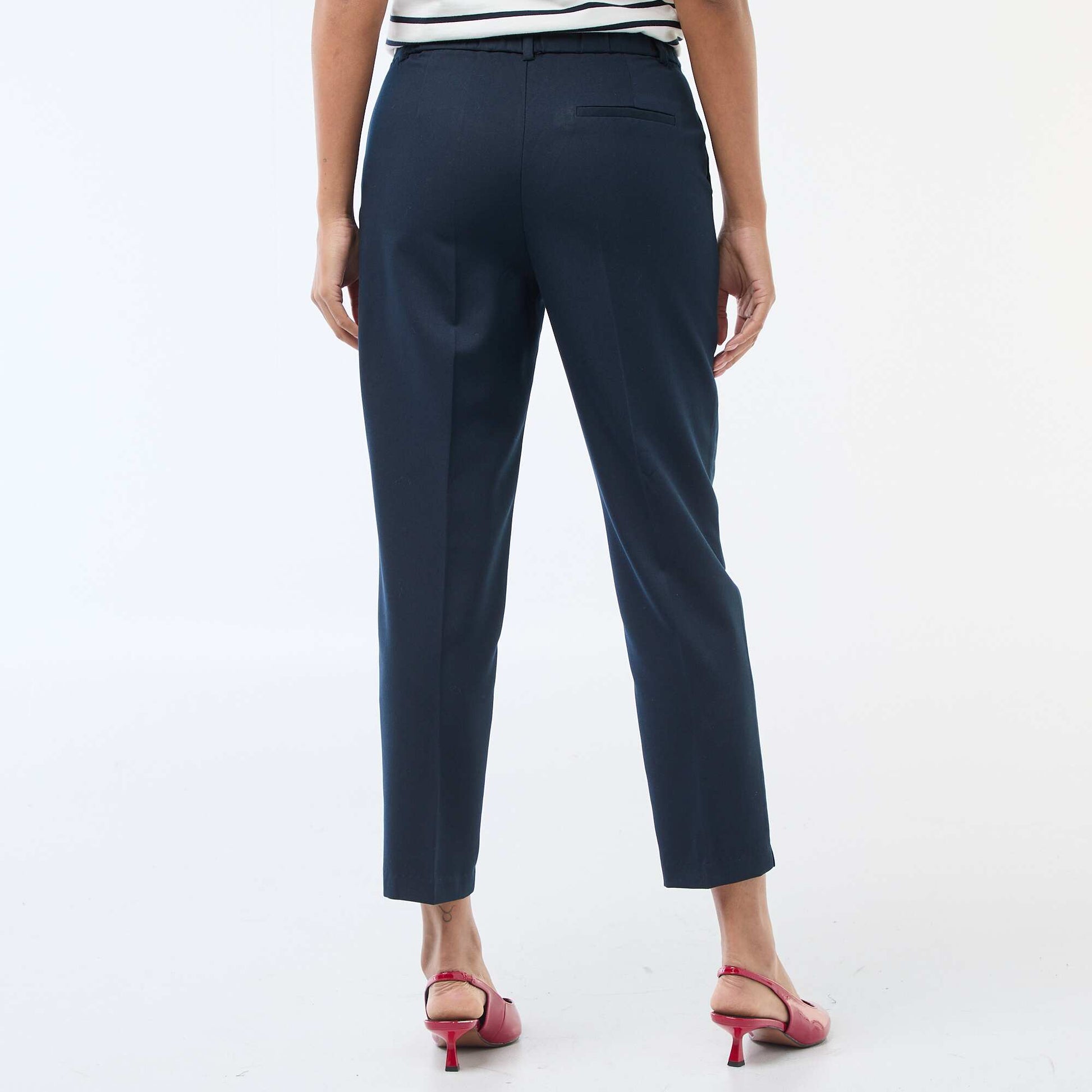Plain cigarette trousers with 2 pockets BLUE