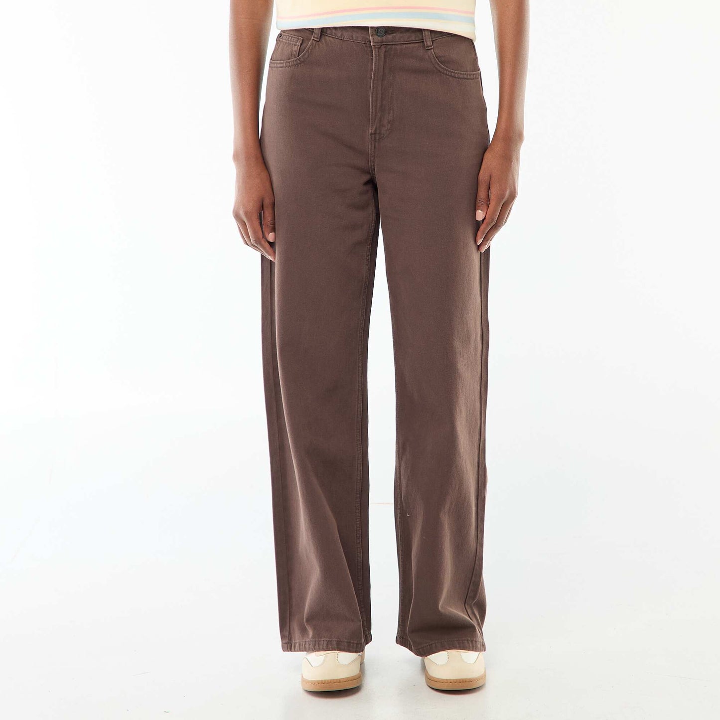 High-rise wide-leg jeans BROWN