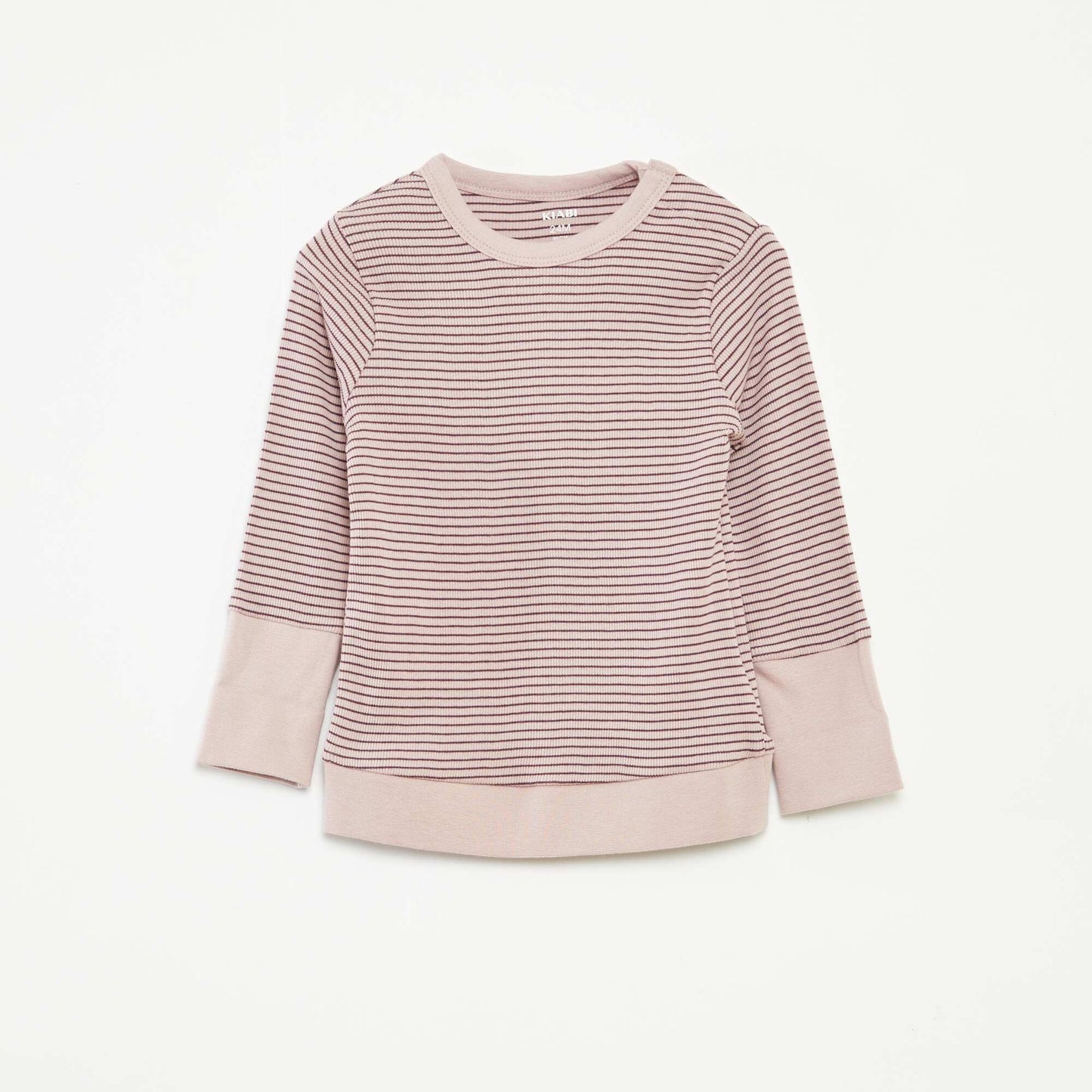 Striped T-shirt and trousers pyjama set - 2-piece set PURPLE