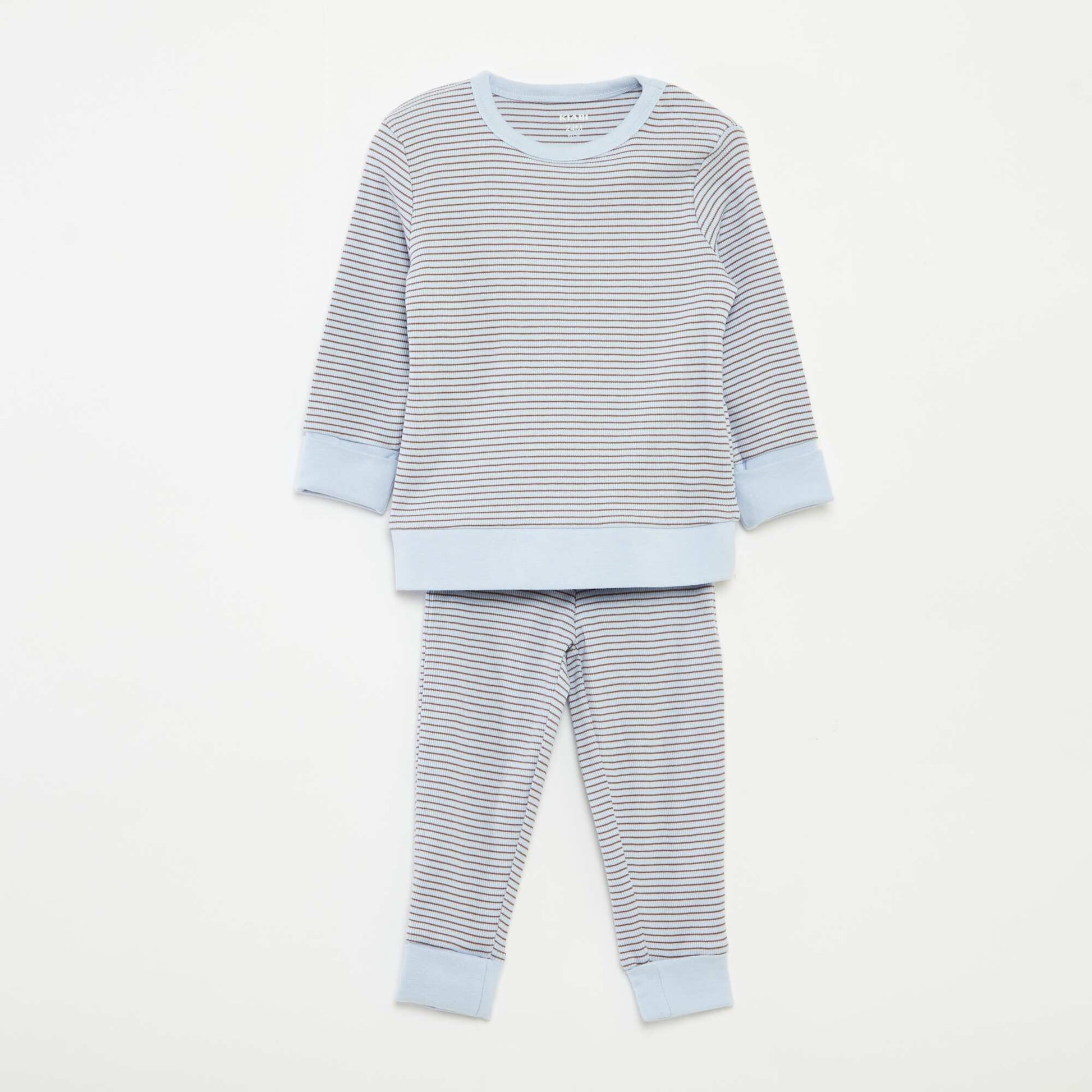 Striped T-shirt and trousers pyjama set - 2-piece set BLUE