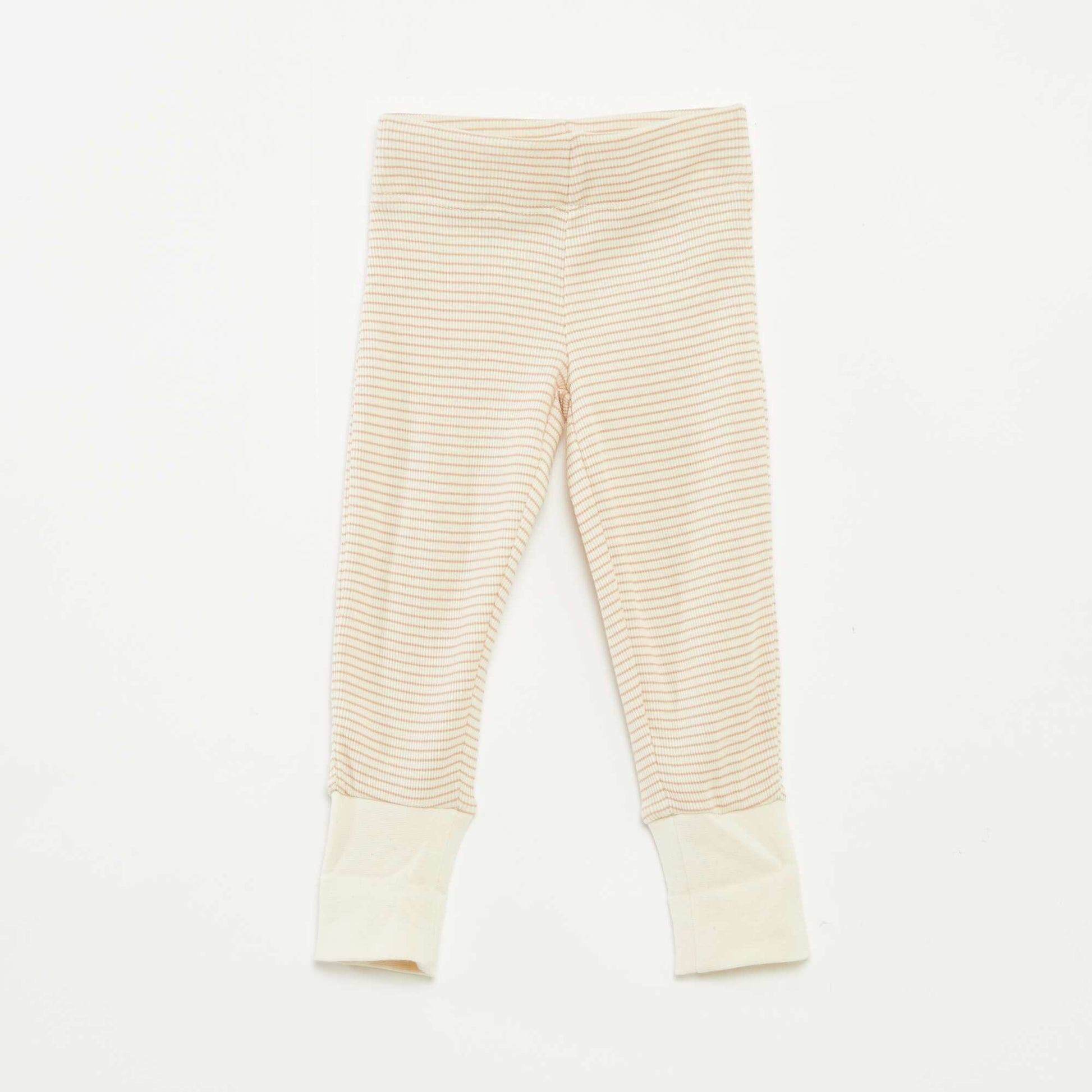 Striped T-shirt and trousers pyjama set - 2-piece set BEIGE