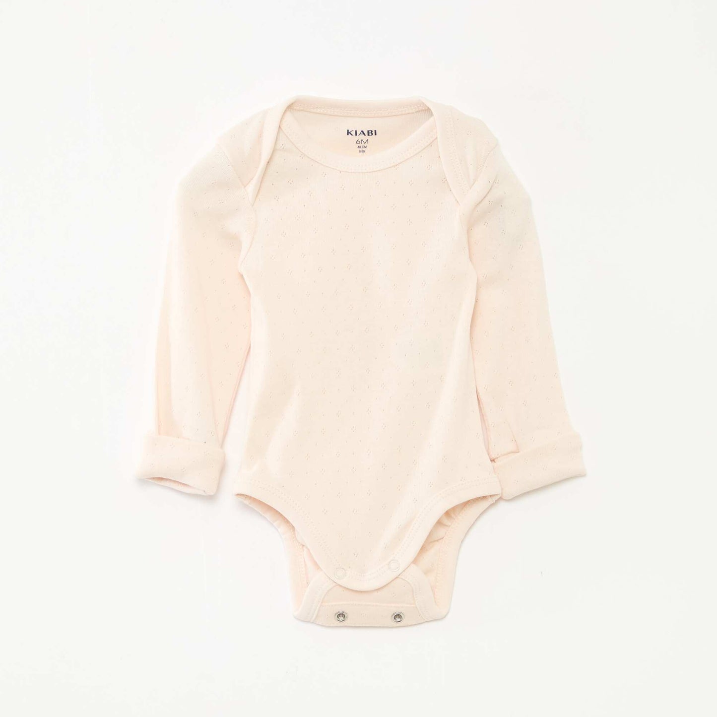 Pack of 3 bodies with envelope neckline and long sleeves PINK
