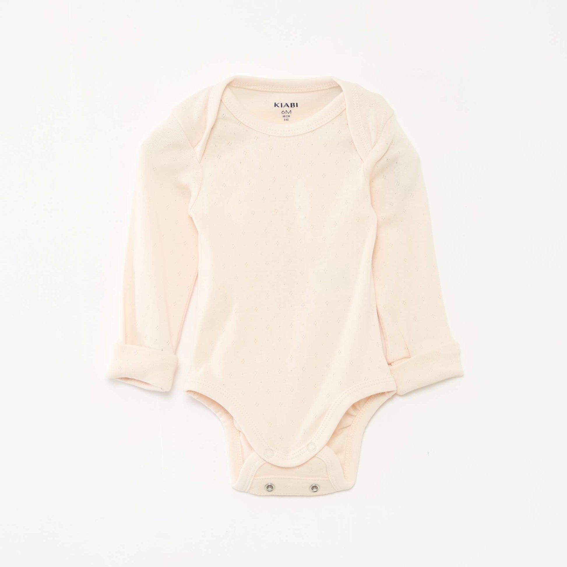 Pack of 3 bodies with envelope neckline and long sleeves PINK