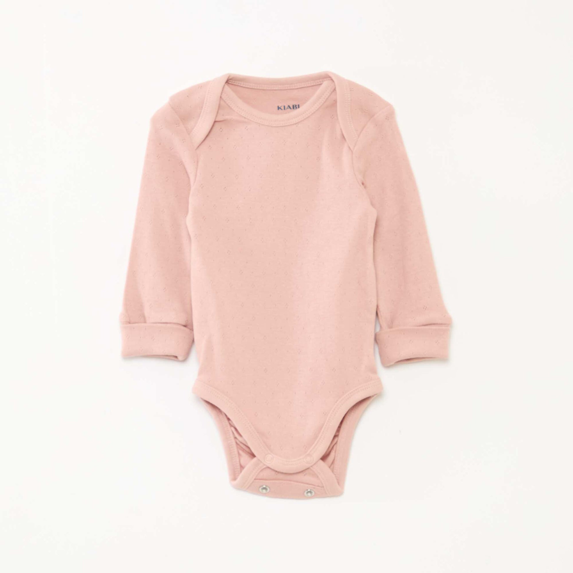 Pack of 3 bodies with envelope neckline and long sleeves PINK