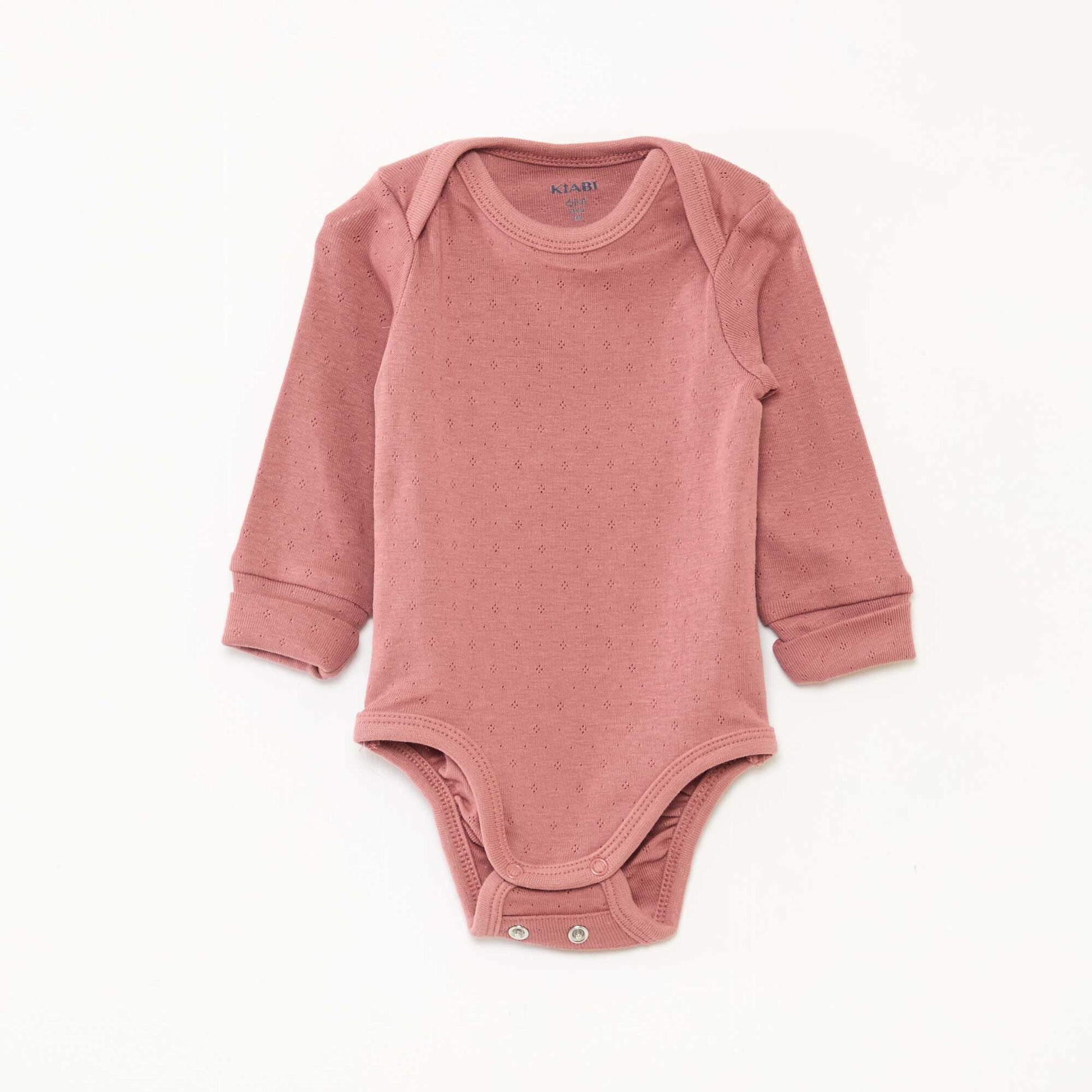 Pack of 3 bodies with envelope neckline and long sleeves PINK