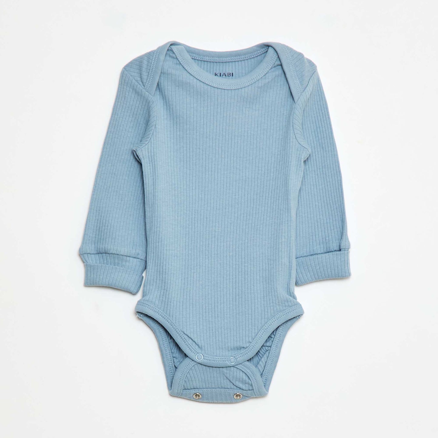 Pack of 3 bodies with envelope neckline and long sleeves BLUE