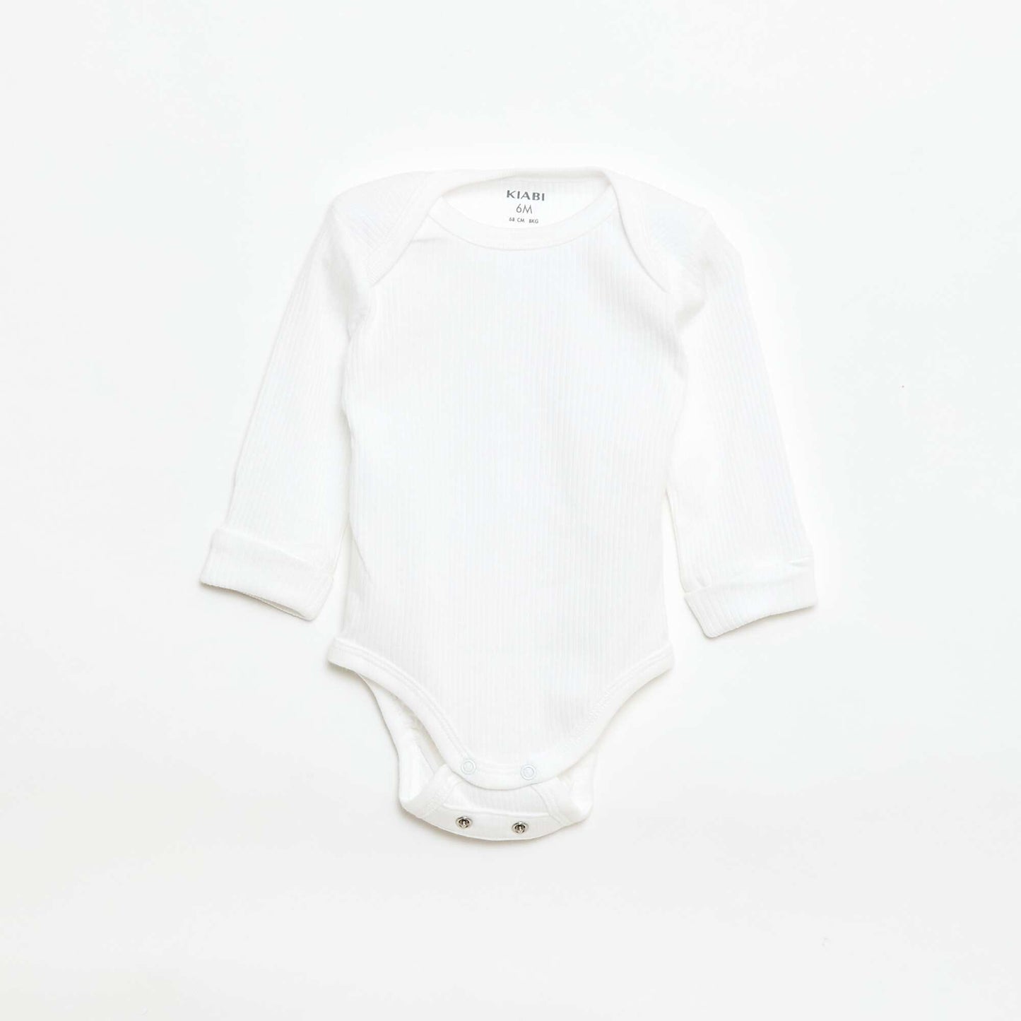 Pack of 3 bodies with envelope neckline and long sleeves WHITE