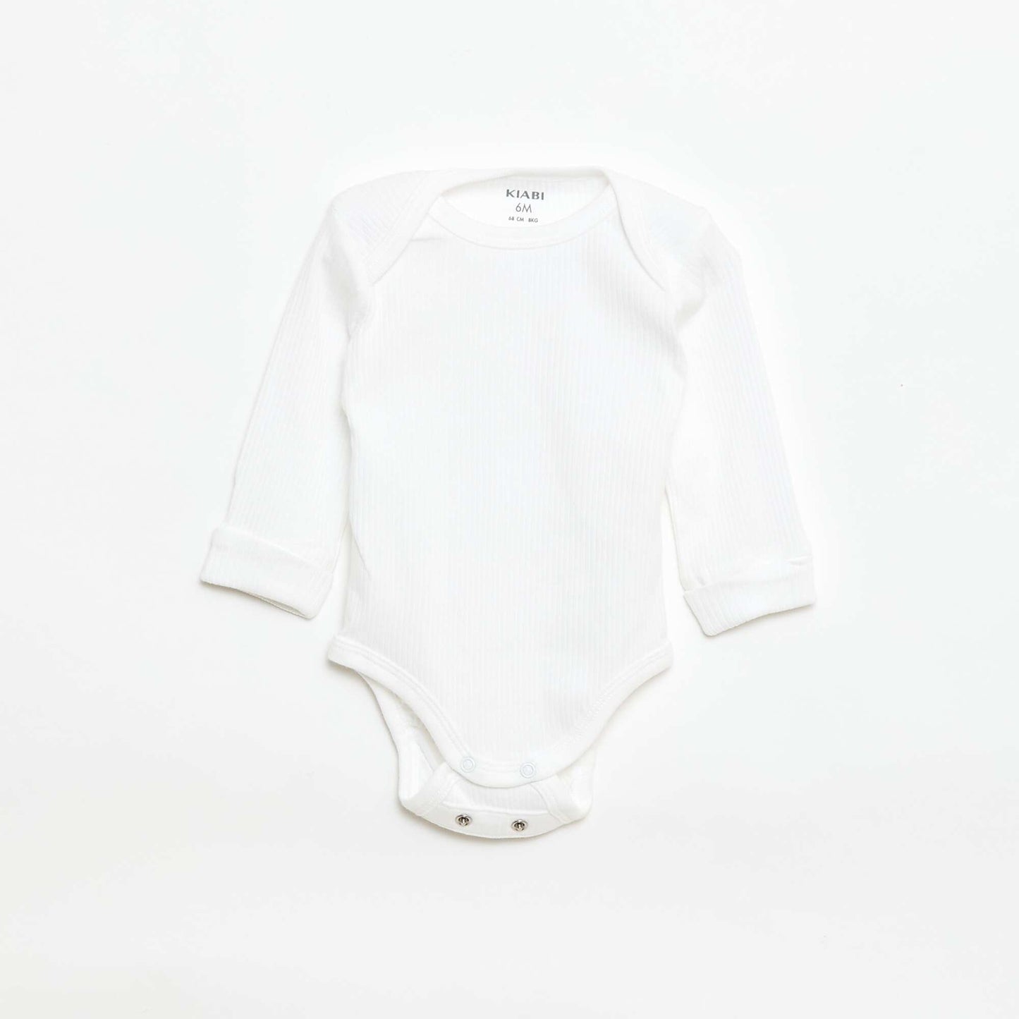 Pack of 3 bodies with envelope neckline and long sleeves WHITE