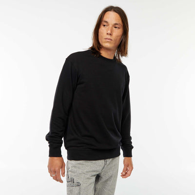 Plain Lightweight Fleece Sweatshirt BLACK