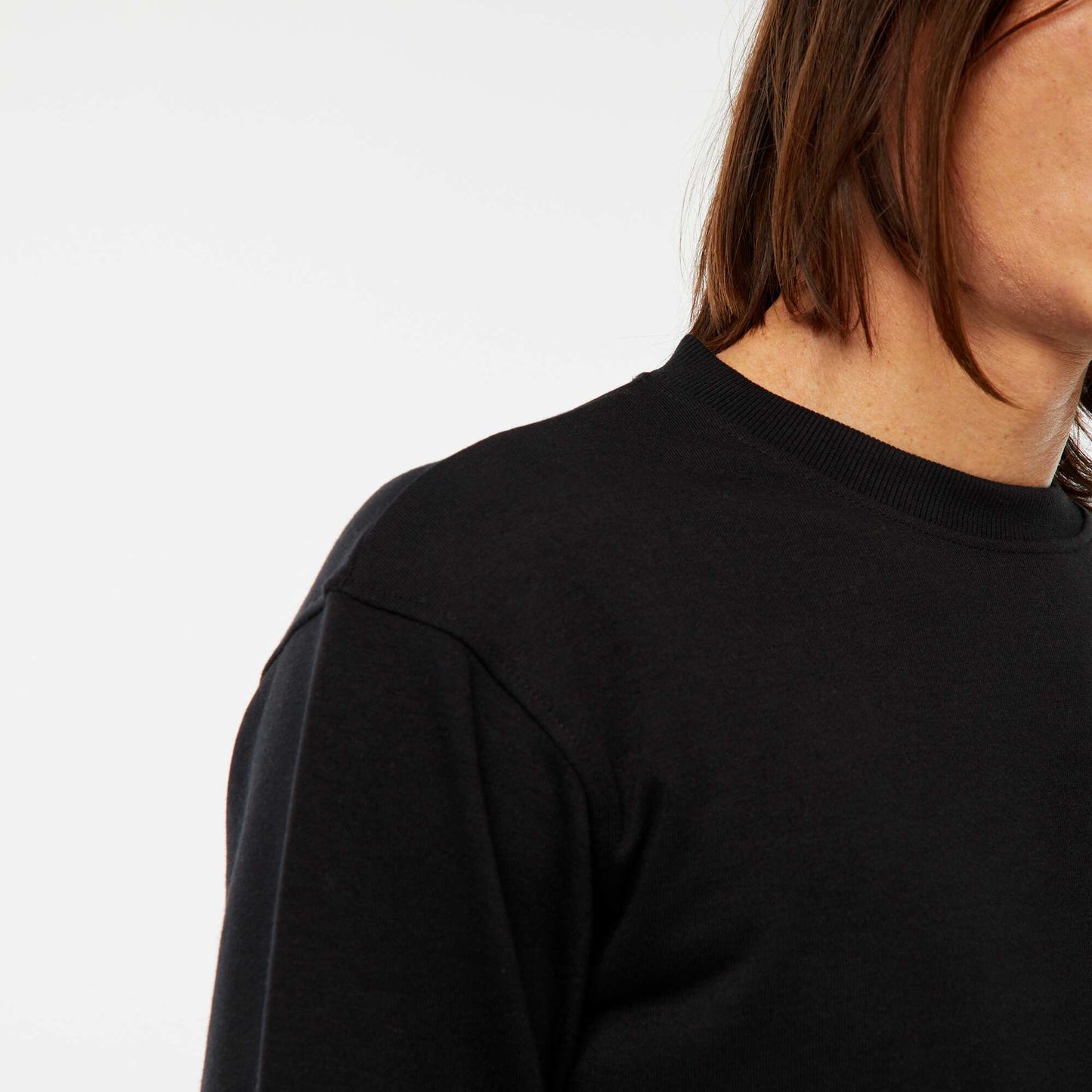 Plain Lightweight Fleece Sweatshirt BLACK