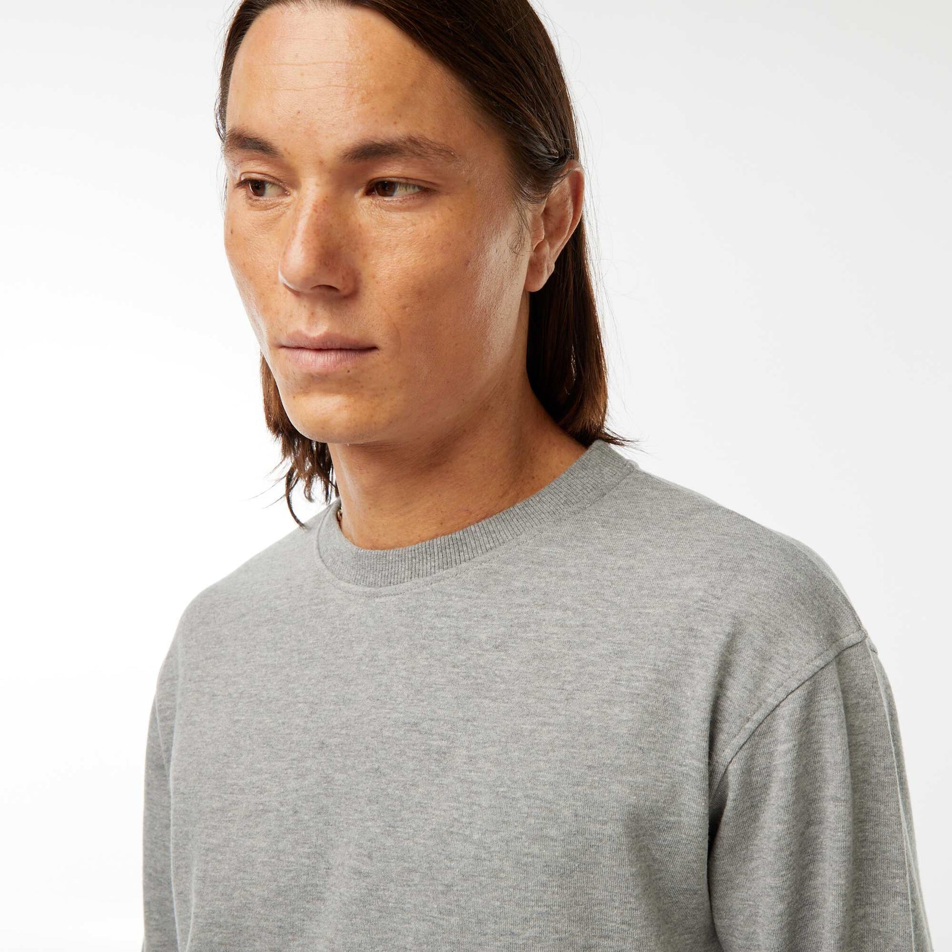 Plain Lightweight Fleece Sweatshirt GREY