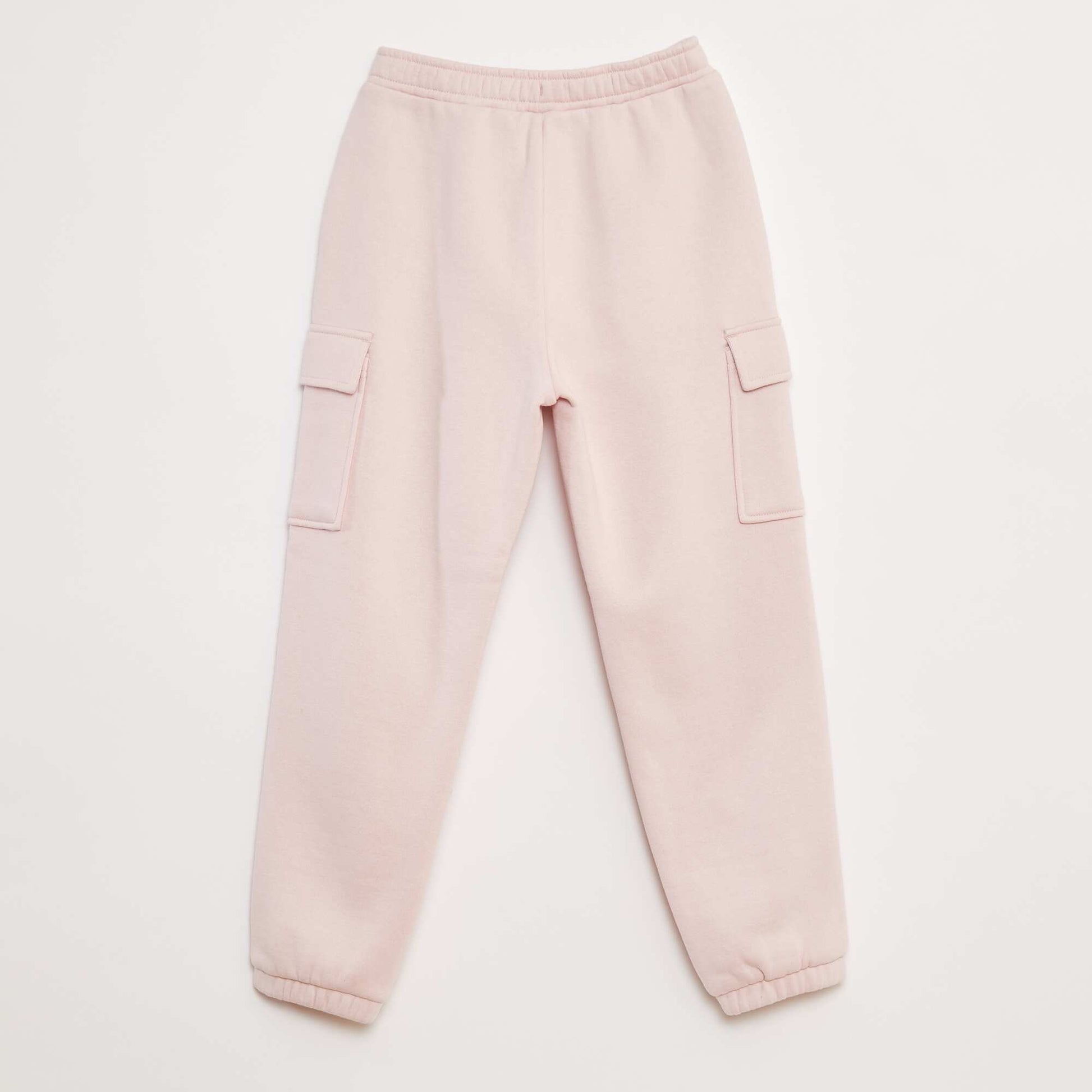Multi-pocket sweatshirt fabric joggers PINK