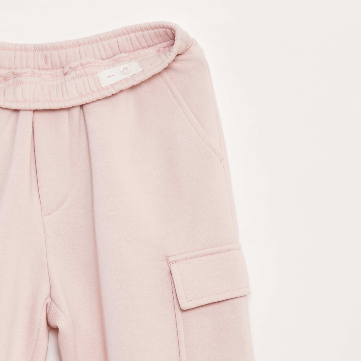 Multi-pocket sweatshirt fabric joggers PINK