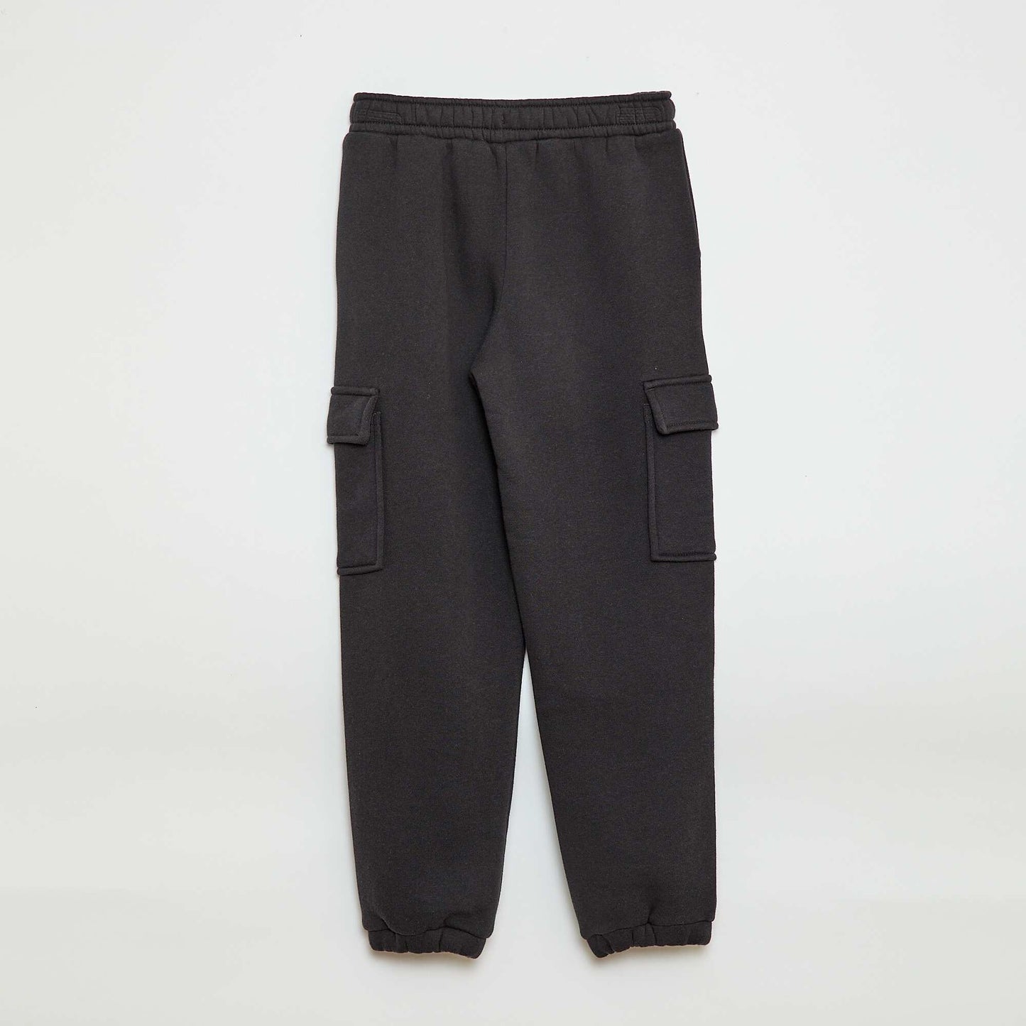Multi-pocket sweatshirt fabric joggers BLACK