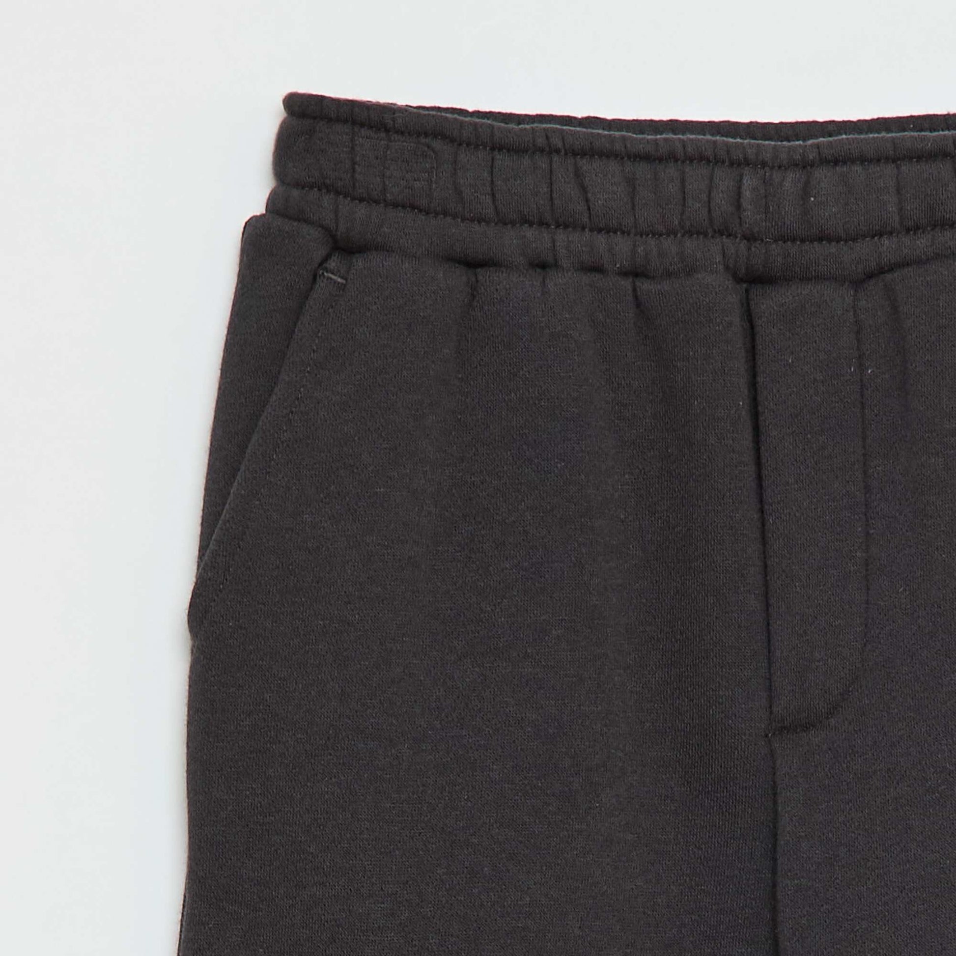 Multi-pocket sweatshirt fabric joggers BLACK