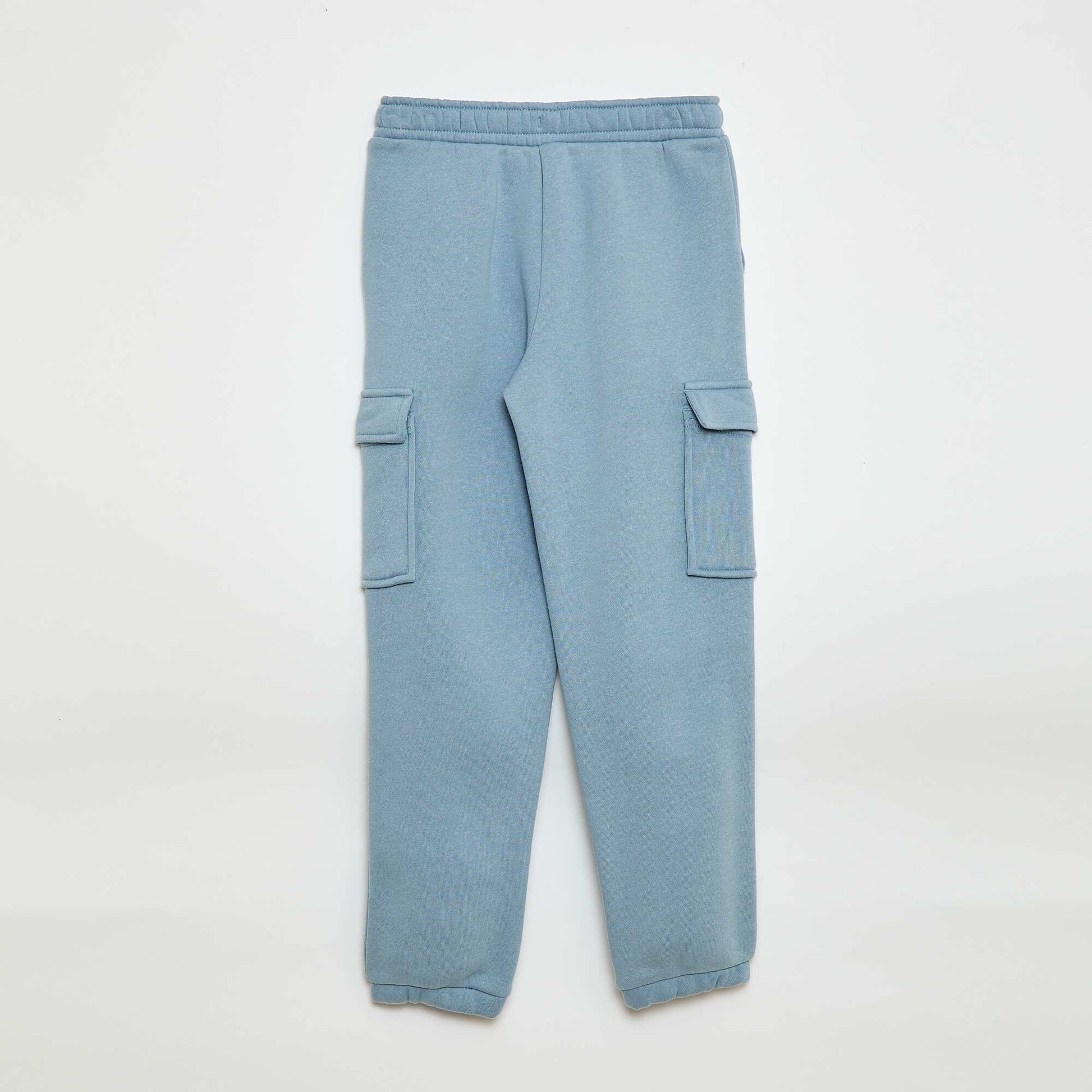 Multi-pocket sweatshirt fabric joggers BLUE