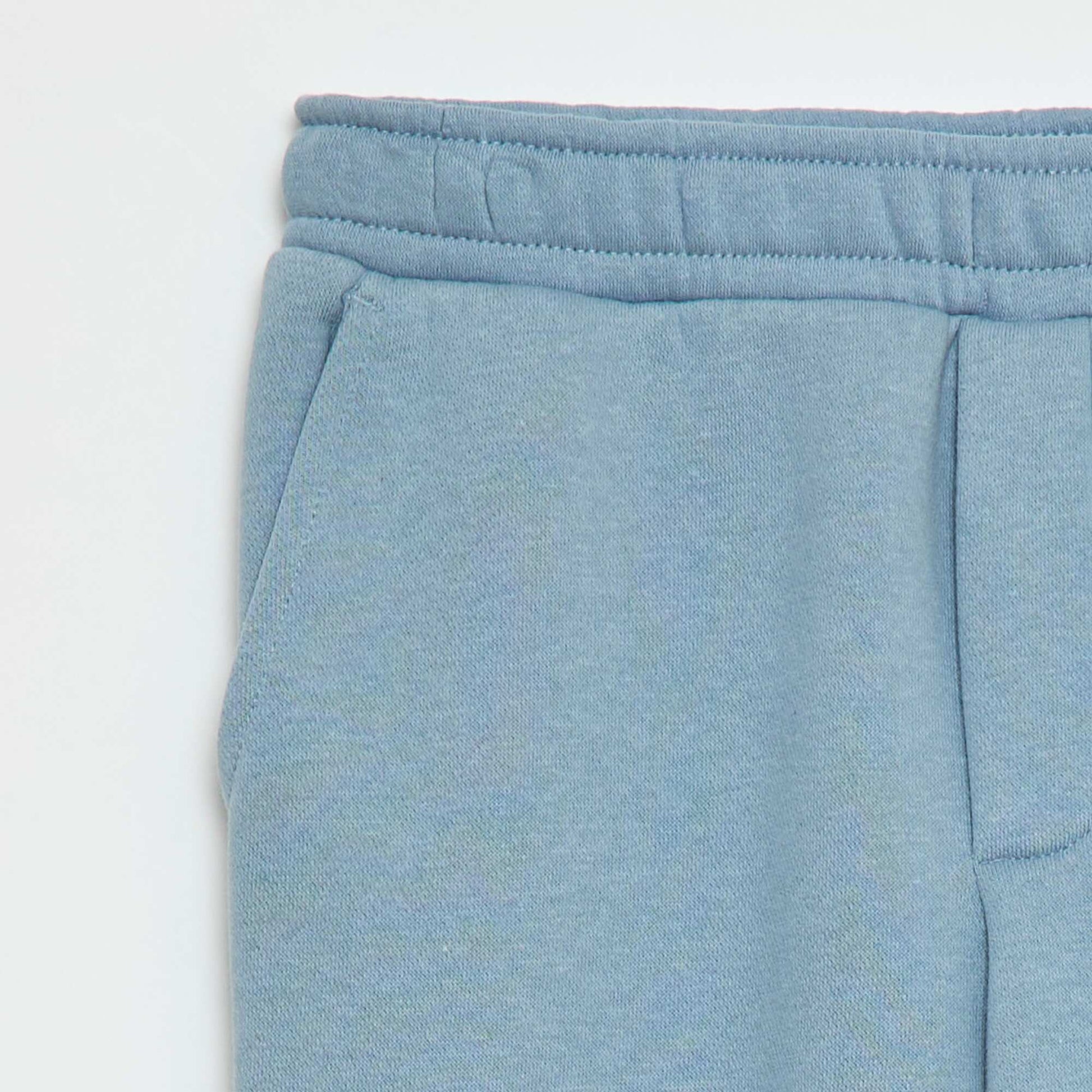 Multi-pocket sweatshirt fabric joggers BLUE