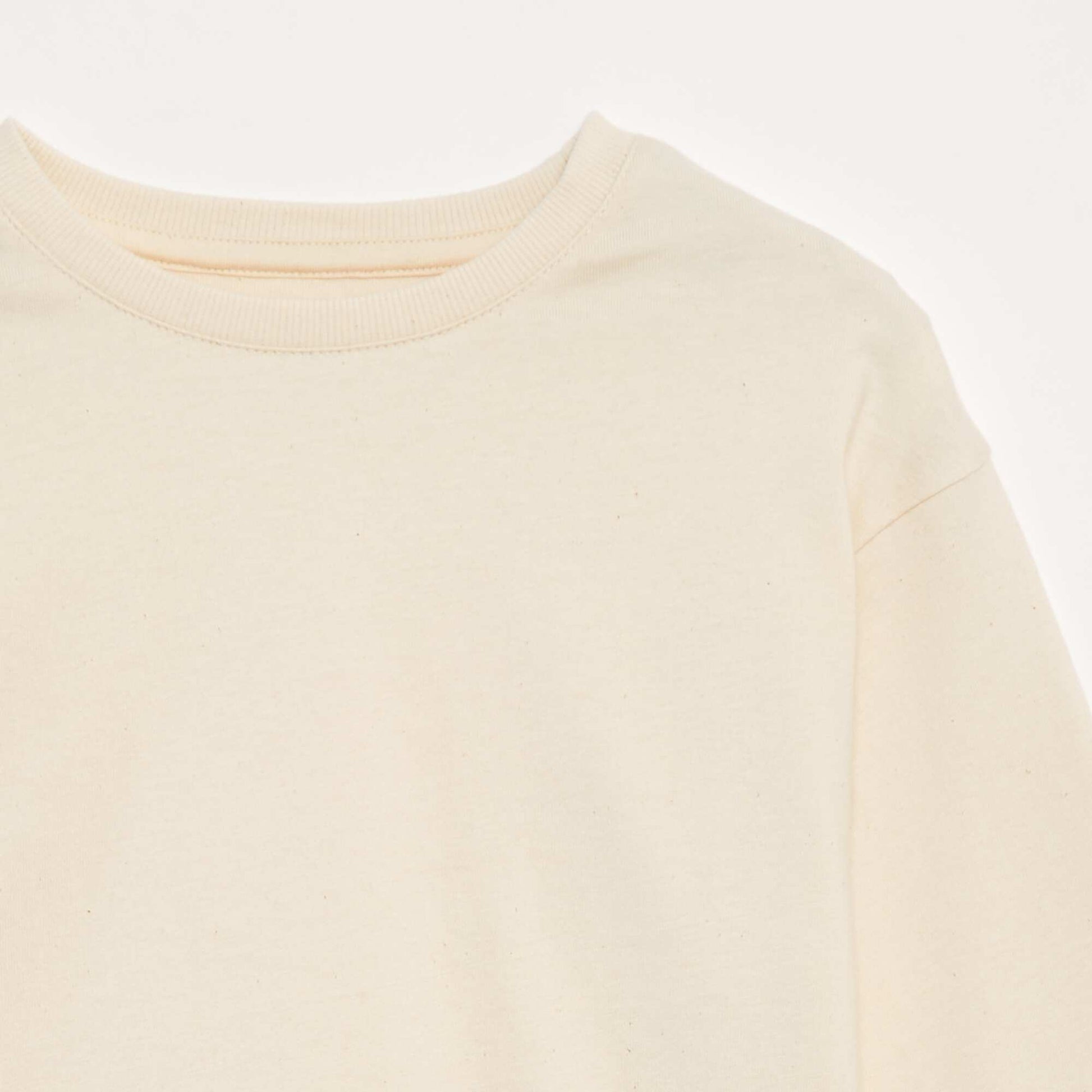 Long-sleeved jersey T-shirt BEIGE