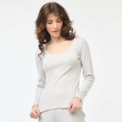 Ribbed Pajama T-Shirt GREY