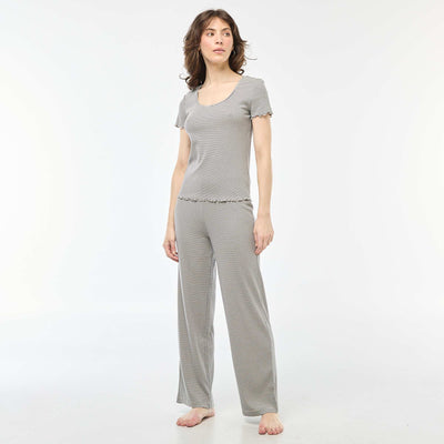 Ribbed Knit Pajama Pants BLUE