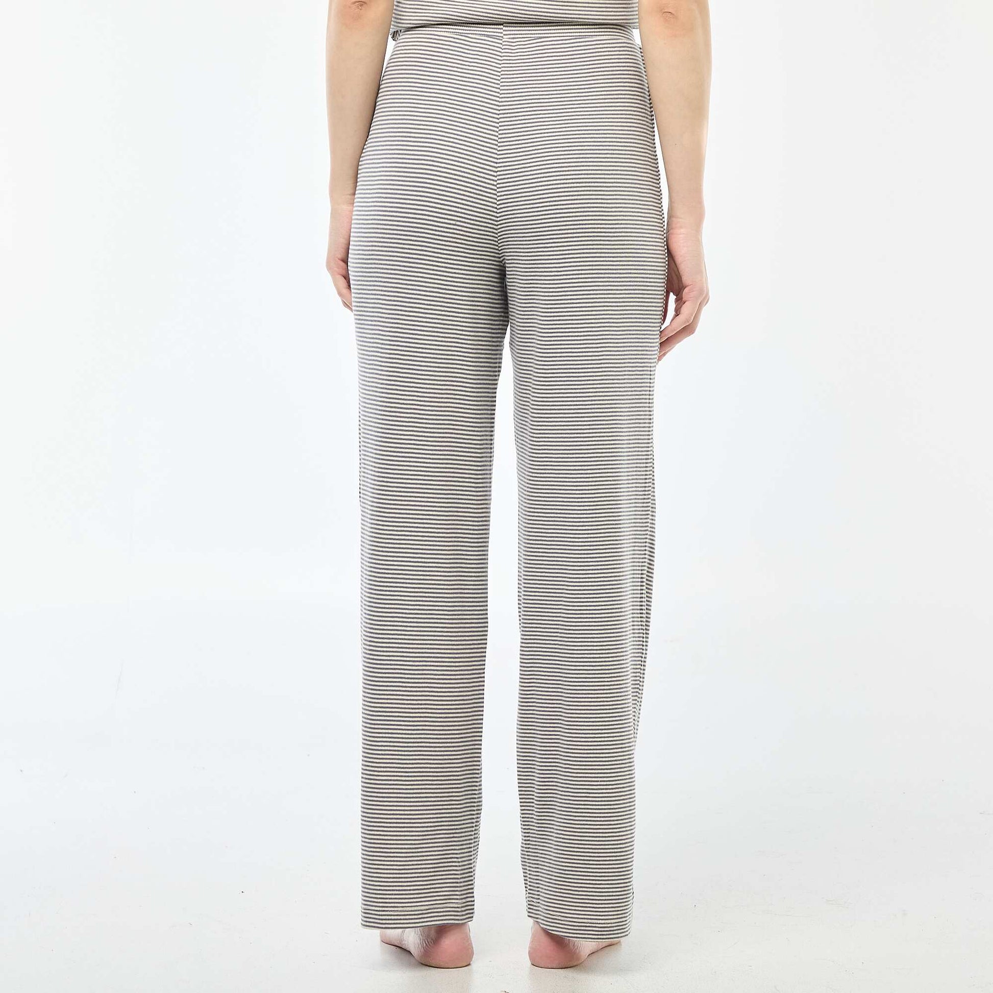 Ribbed Knit Pajama Pants BLUE