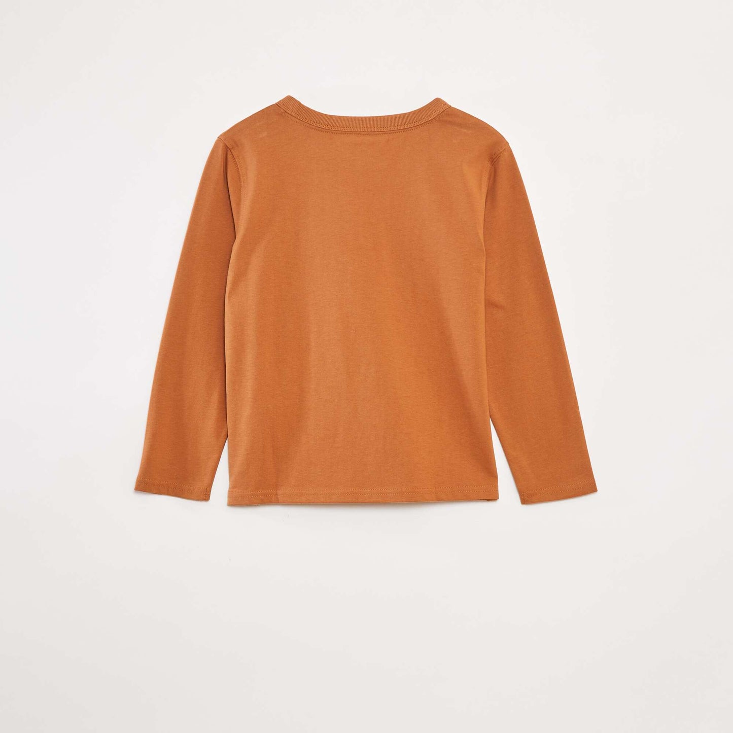 Plain long-sleeved T-shirt BROWN