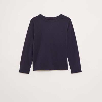 Plain long-sleeved T-shirt BLUE