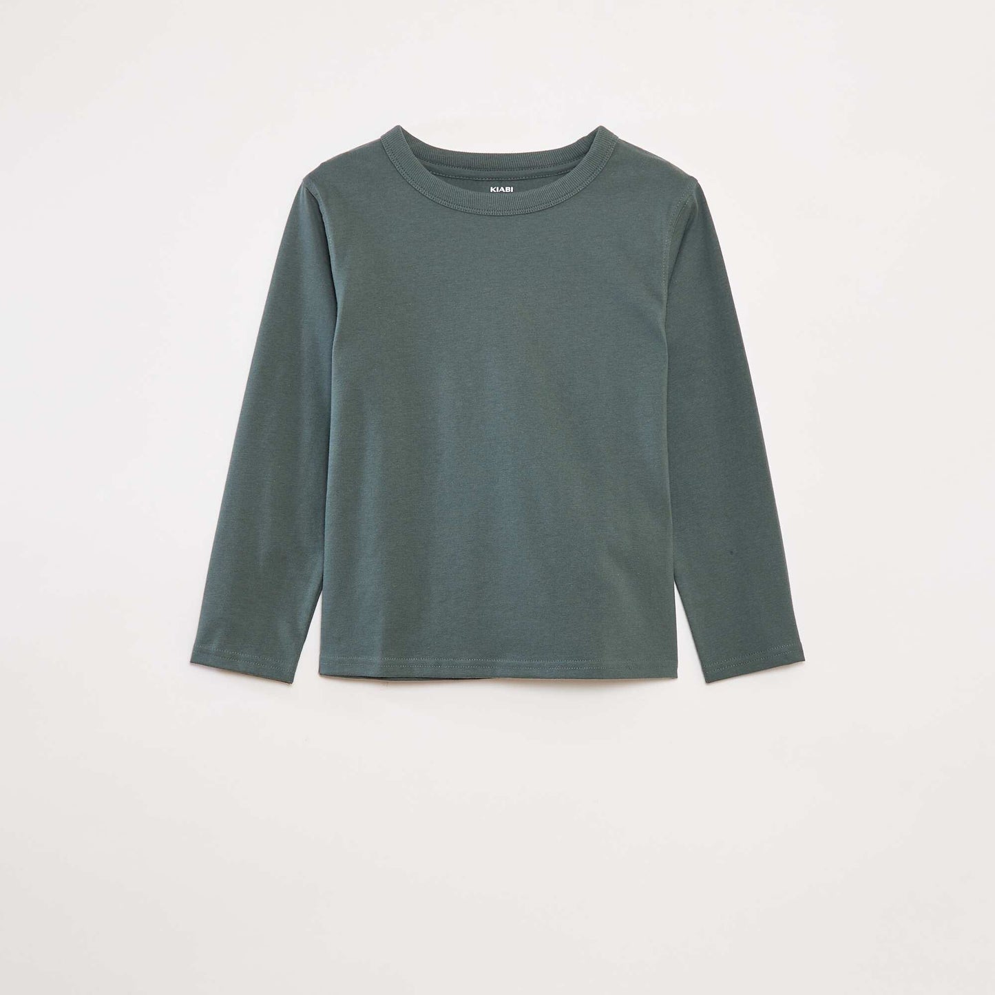 Plain long-sleeved T-shirt GREEN