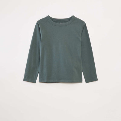 Plain long-sleeved T-shirt GREEN
