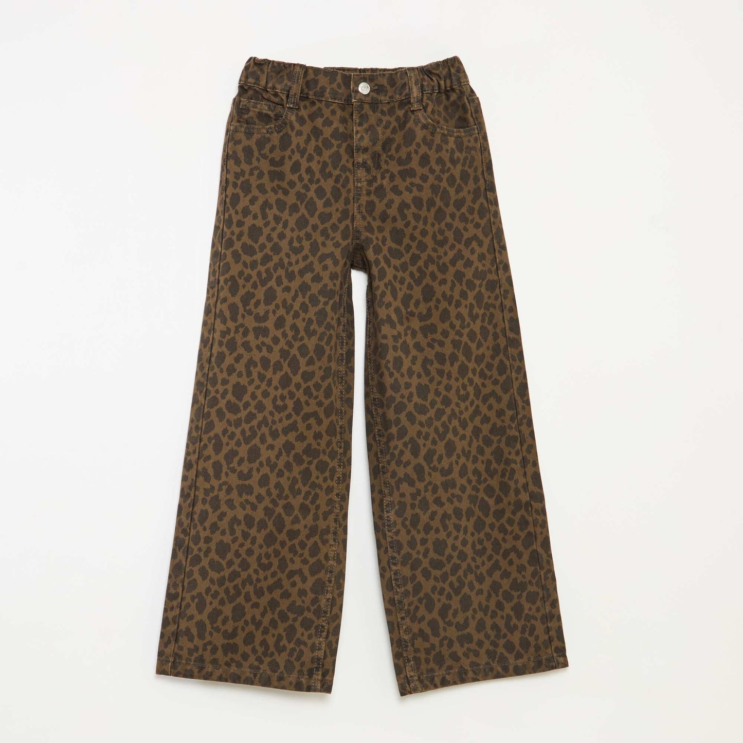 Wide-leg 5-pocket denim trousers BROWN