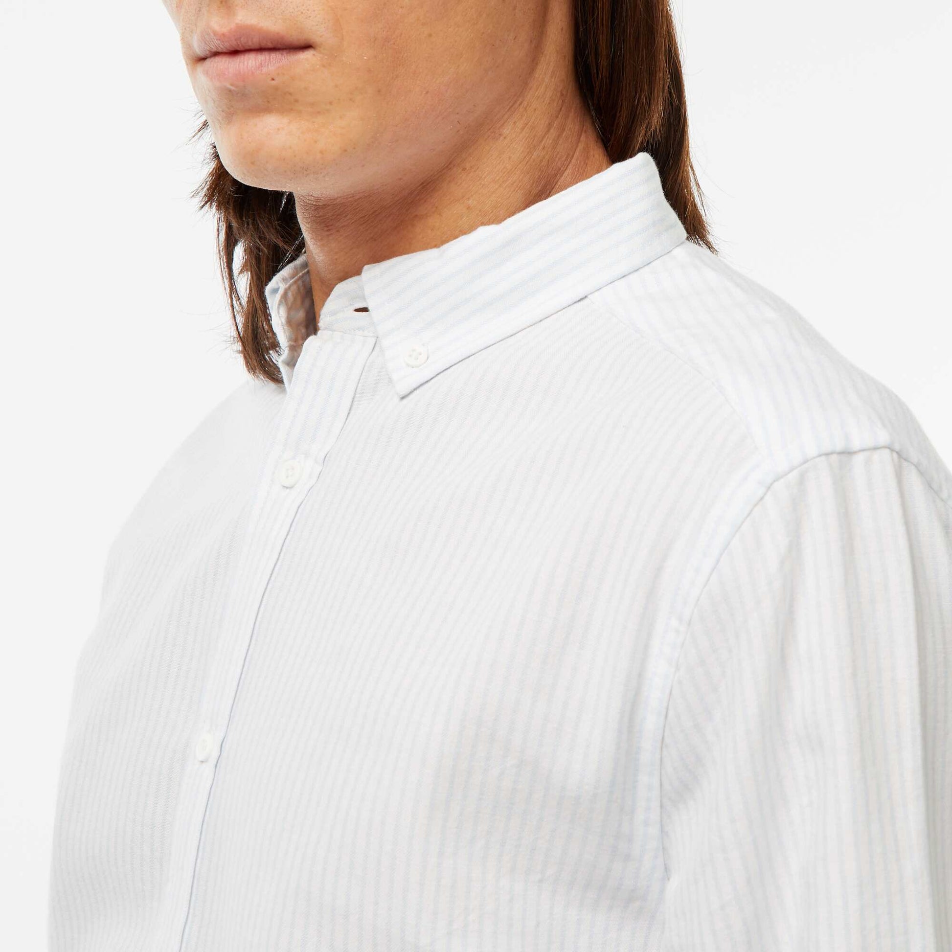 Oxford shirt with striped pattern BLUE