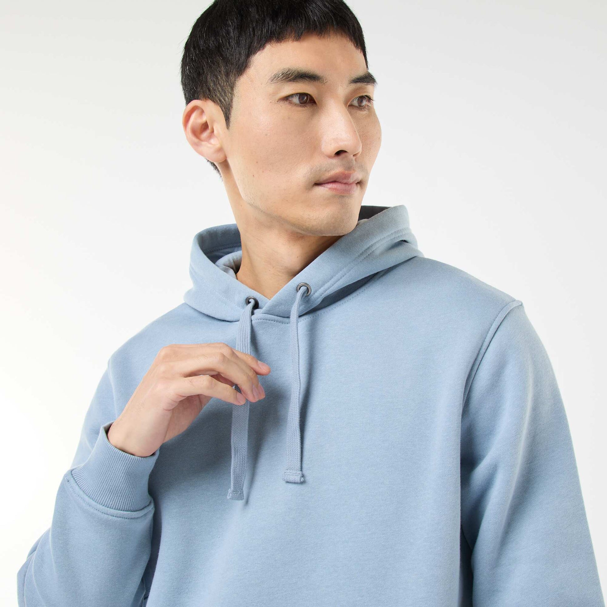 Brushed Fleece Hoodie with Kangaroo Pocket BLUE