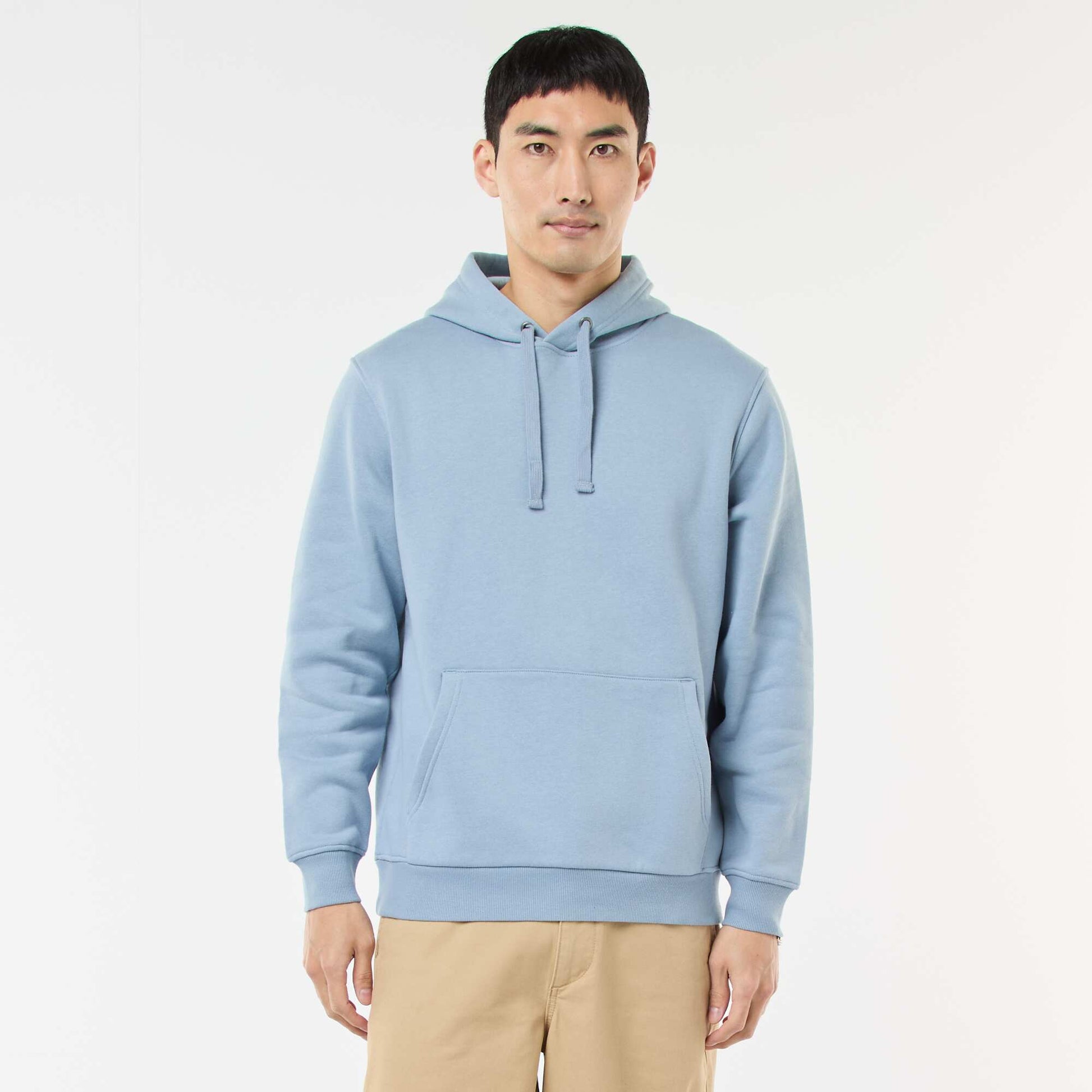 Brushed Fleece Hoodie with Kangaroo Pocket BLUE