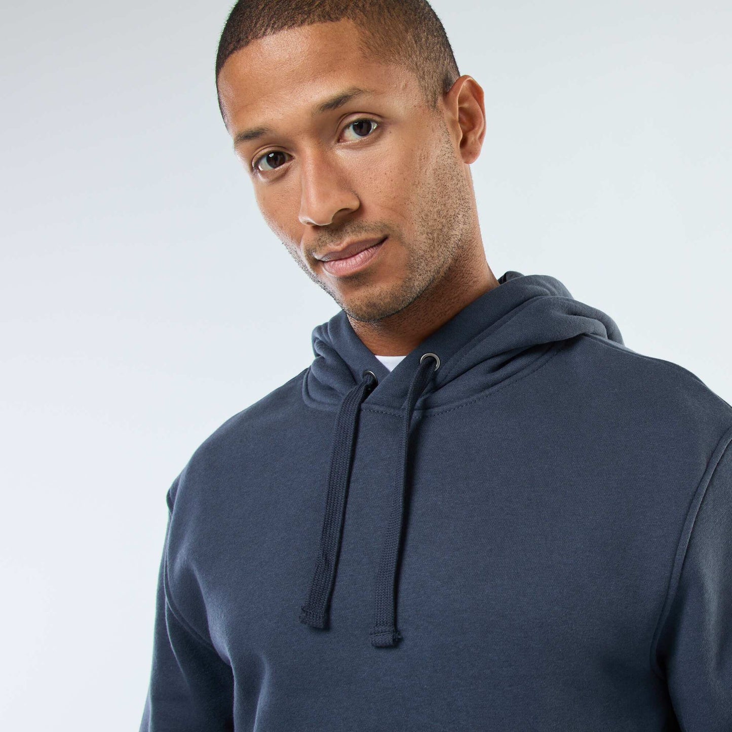 Brushed Fleece Hoodie with Kangaroo Pocket BLUE