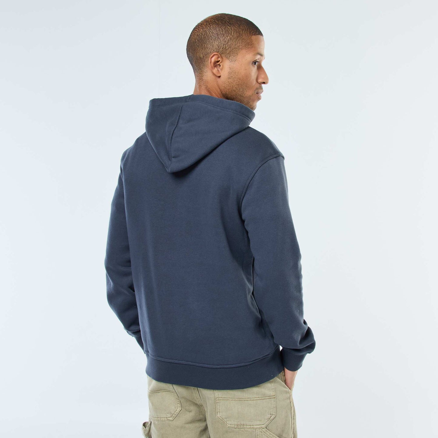 Brushed Fleece Hoodie with Kangaroo Pocket BLUE