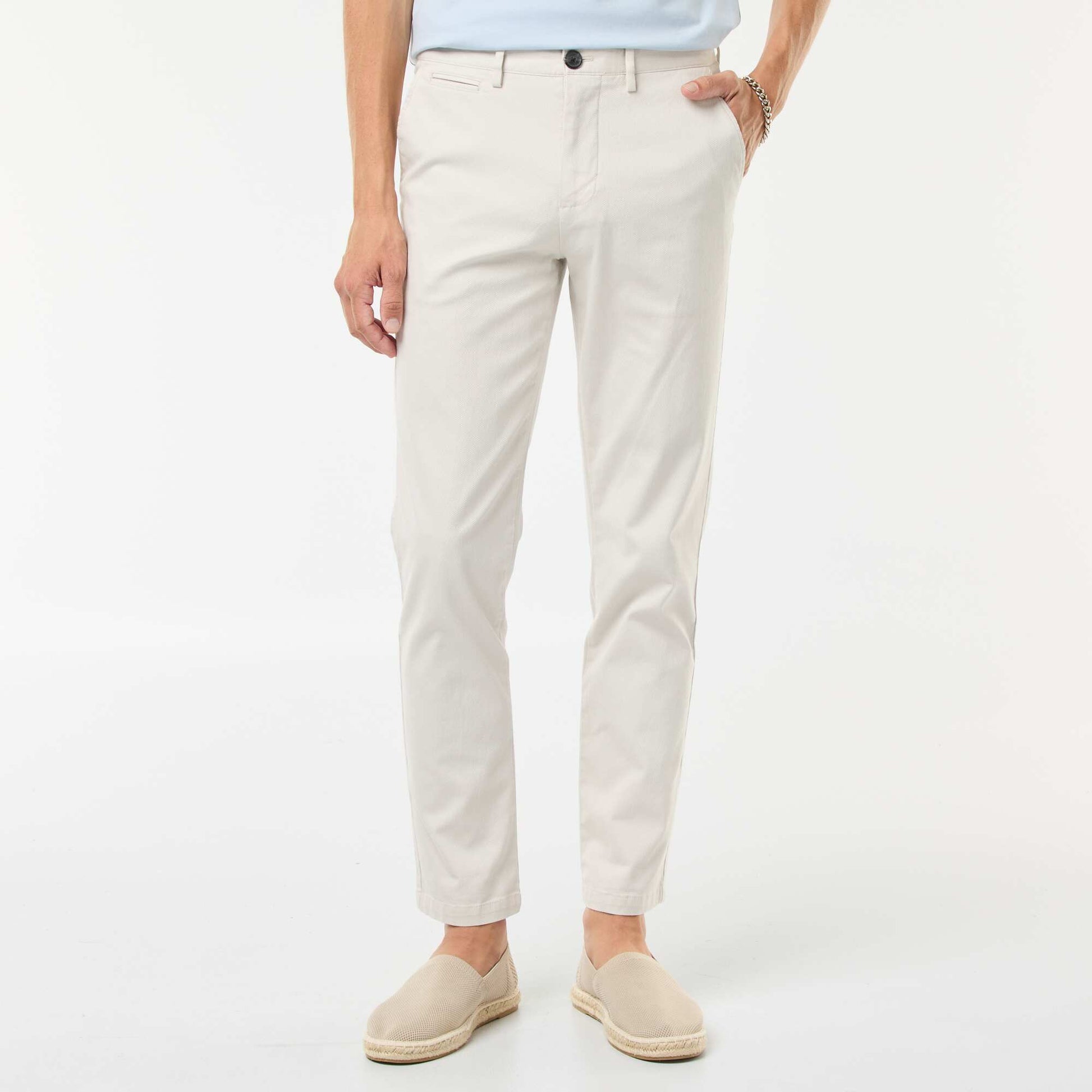 Twill Chino Trousers WHITE